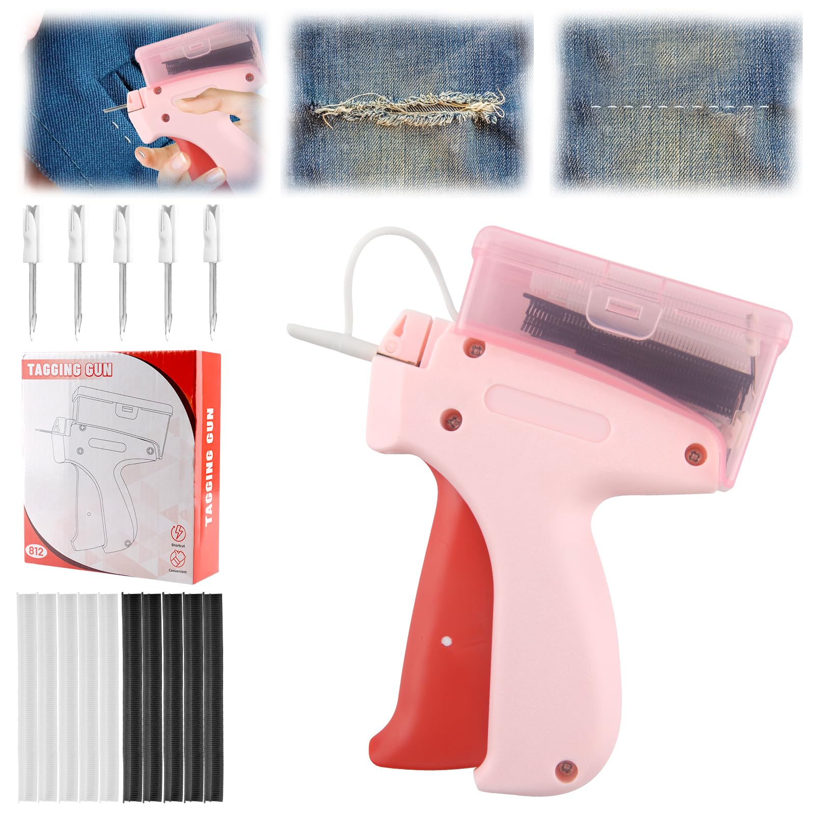 71Nmly Stitchy Quick Clothing Fixer,Mini Stitch Machine,Micro Stitch Gun for Clothes,Fixer for Clothes,Quick Repair Garment Hand Sewing Machine, Hand Held Sewing Machine for Clothing (Rose)