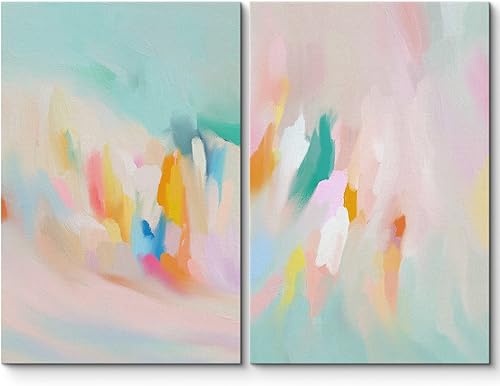 Miniatura 19 de SIGNLEADER Lienzo enmarcado para pared, juego de arte geométrico de mediados de siglo, formas de tocadiscos de música, ilustraciones abstractas,