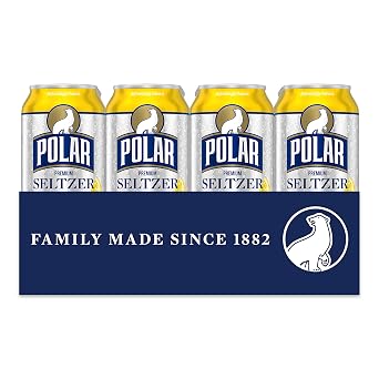 Polar Seltzer Water Lemon, 12 fl oz cans, 24 pack