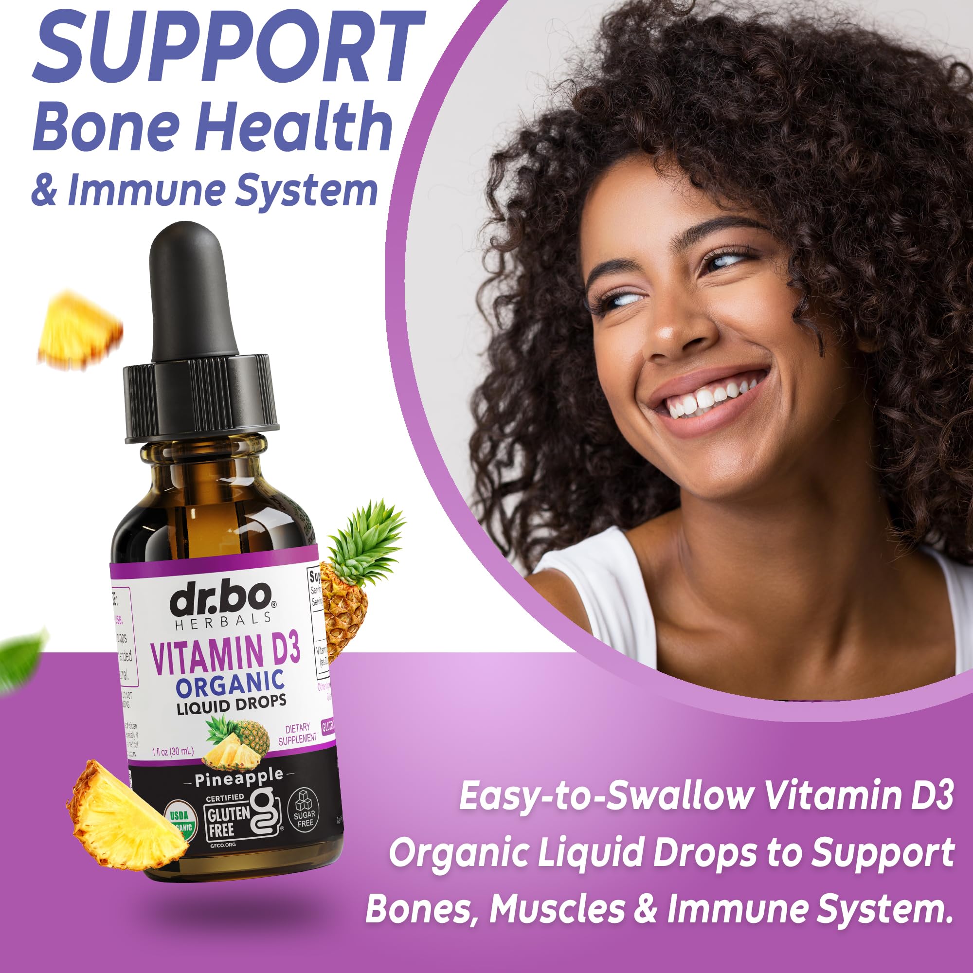 Vitamin D3 Liquid Drops Organic - Vegan VIT D Liquid Vitamin D for Adults & Kids Oil 4000 IU Vegan Organic D3 Drops Sublingual Supplement - Immune & Bone Health VIT Supplements, Non-GMO 30 Servings — Amazon image 3