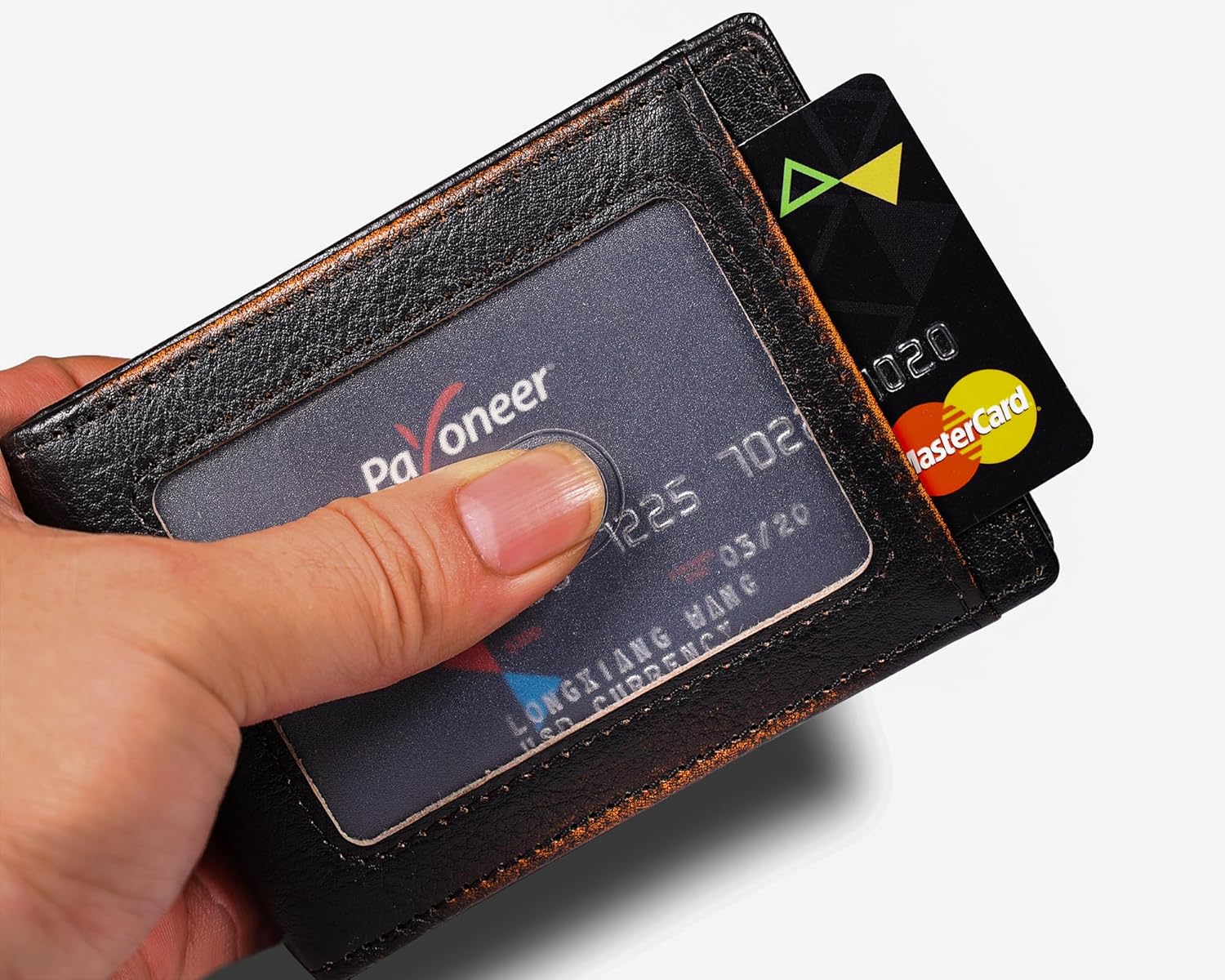 DK86 Mens Deer Slim Wallet with Money Clip Minimalist Bifold Front Pocket wallet for Men RFID Blocking Full Grain Leather with Hand Burnished - Image 5