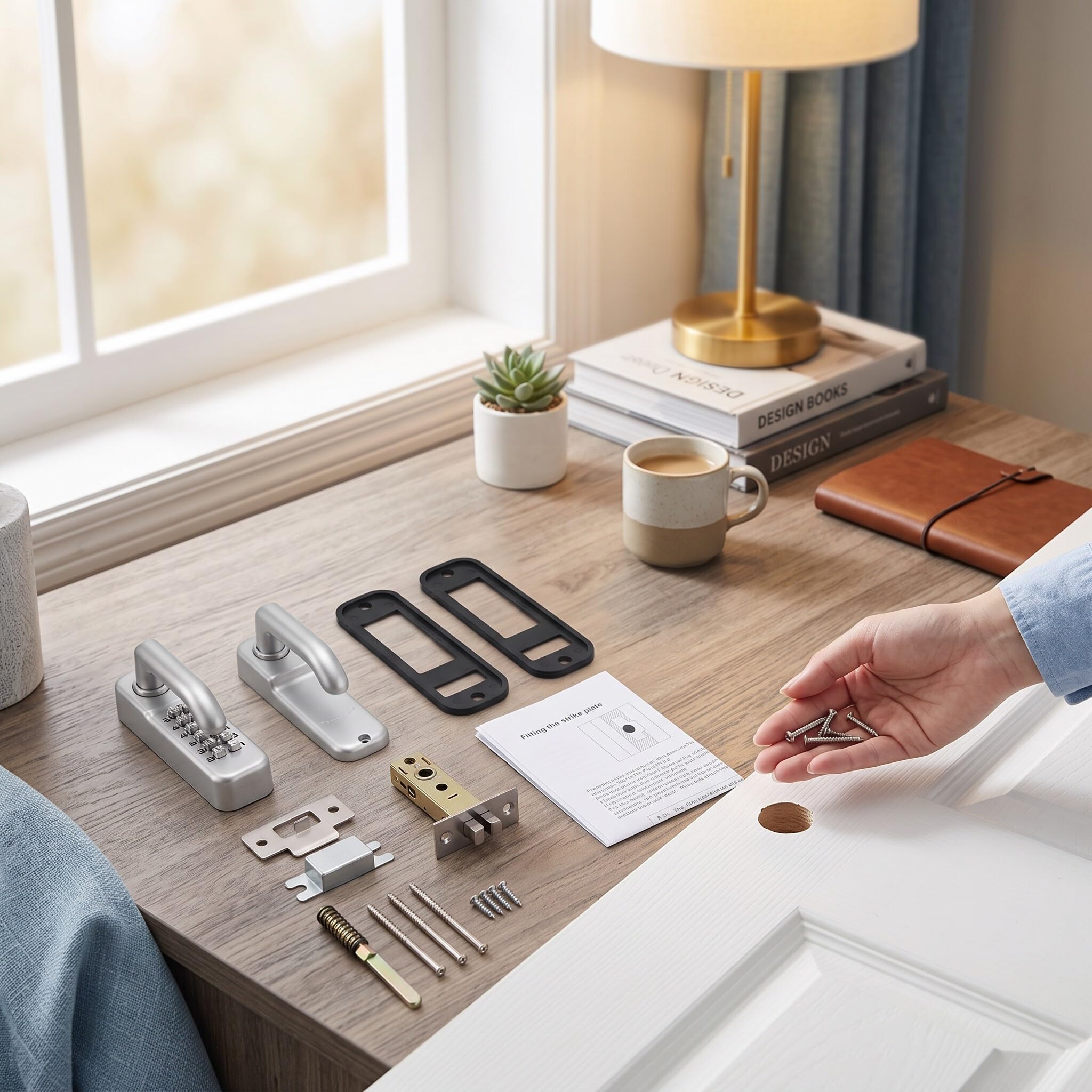 Cerradura de Puerta Mecánica Digital con Manija, Cerradura de Combinación de 1-11 Dígitos Cerradura de Código Mecánico a Prueba de Agua Cerradura de Código sin Llave de Aleación de Zinc para Oficina E