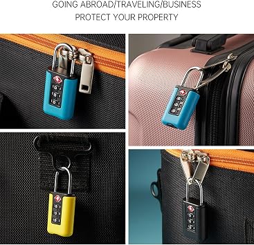 TSA007 Padlock Luggage Travel Lock and 3 Digits Self-Setting A Variety of Different Combinations Luggage Bag Travel Security Code Lock Three Colors