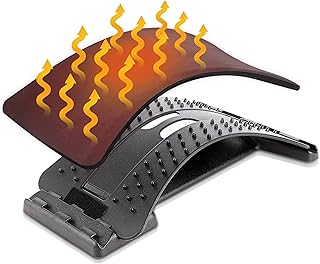 Heated Back Stretcher for Lower Back Pain Relief, Back Cracker with Lumbar Support, Lumbar Traction Device with Heating Pad, Spine Stretcher and Back Cracking Device, Back Popper for Decompression