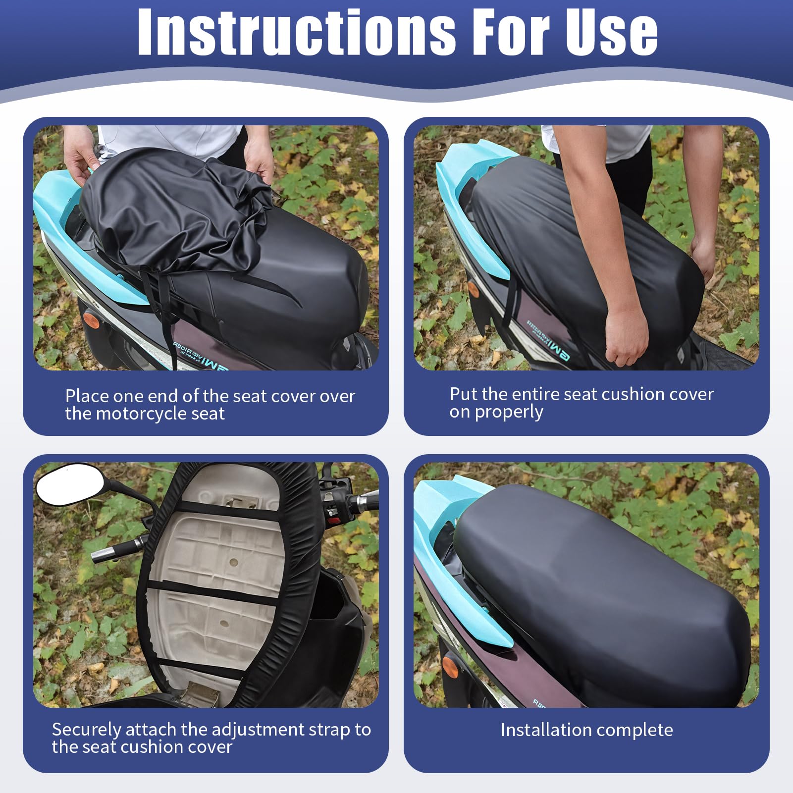 Comioke Housse De Selle Moto Universelle, Housse Selle Moto Imperméable, Couvre Selle Moto Cross, Revetement Selle Moto Anti-Rayures, Protection Contre Le Soleil Et La Pluie