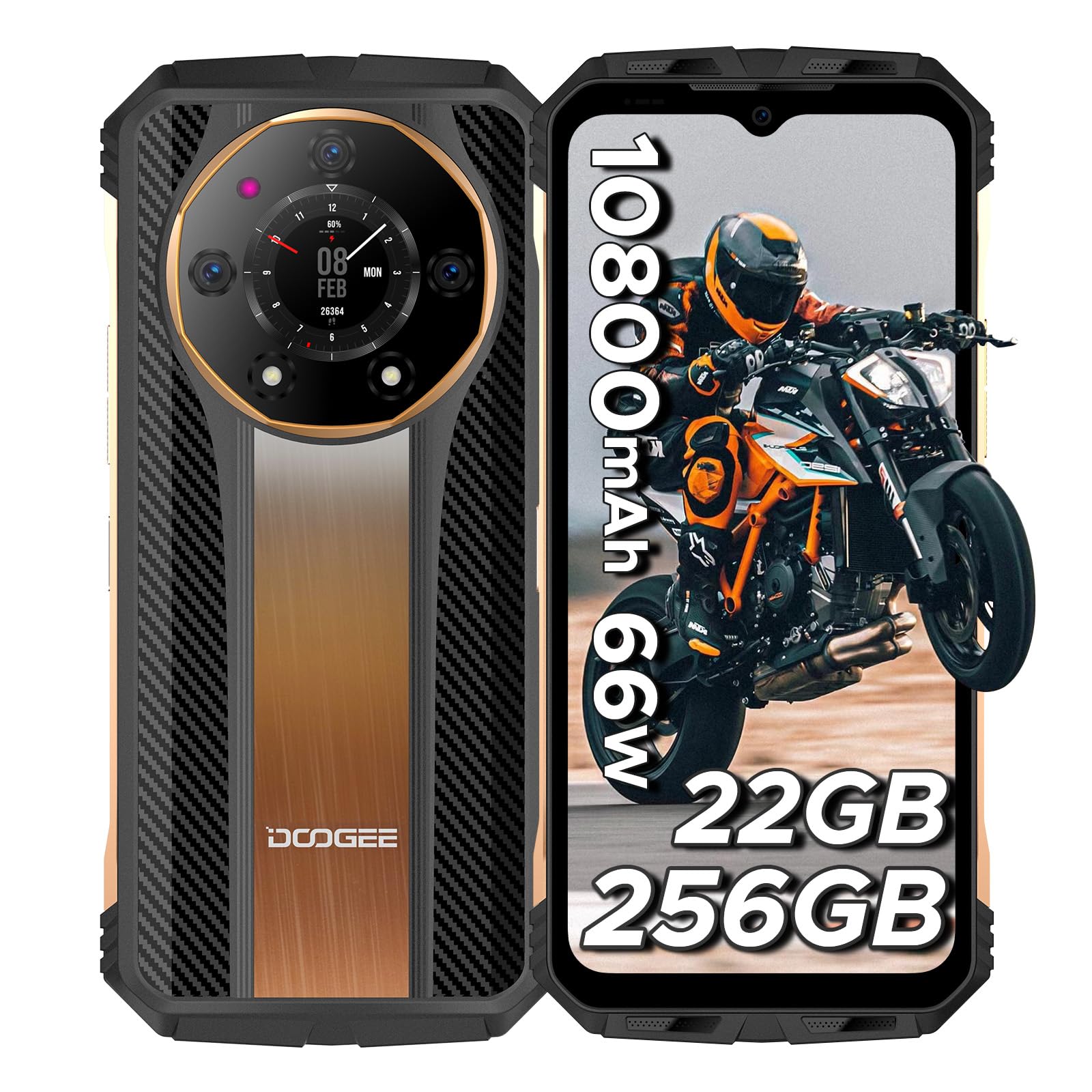 S110 Outdoor Mobile Phone Without Contract, Helio G99 22GB + 256GB (TF 2TB), 10800mAh 66W Outdoor Smartphone 6.6 Inch FHD+ 120Hz, 50MP + 24MP Night Vision IP68 Waterproof Mobile Phone 4G/OTG