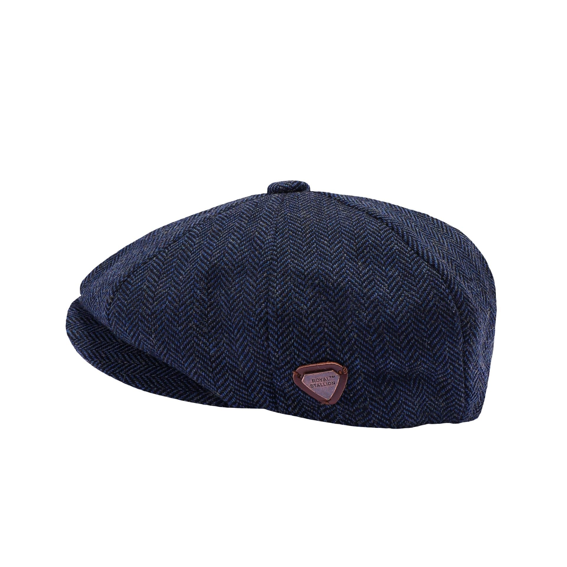 Cappellini piatti da uomo UK 8 pannelli Peaky Flat Baker Boy Cappelli in lana - Gatsby Tweed Tessuto di lana stile Newsboy Donna Baker 1920s Cappello piatto da uomo tinta unita a spina di