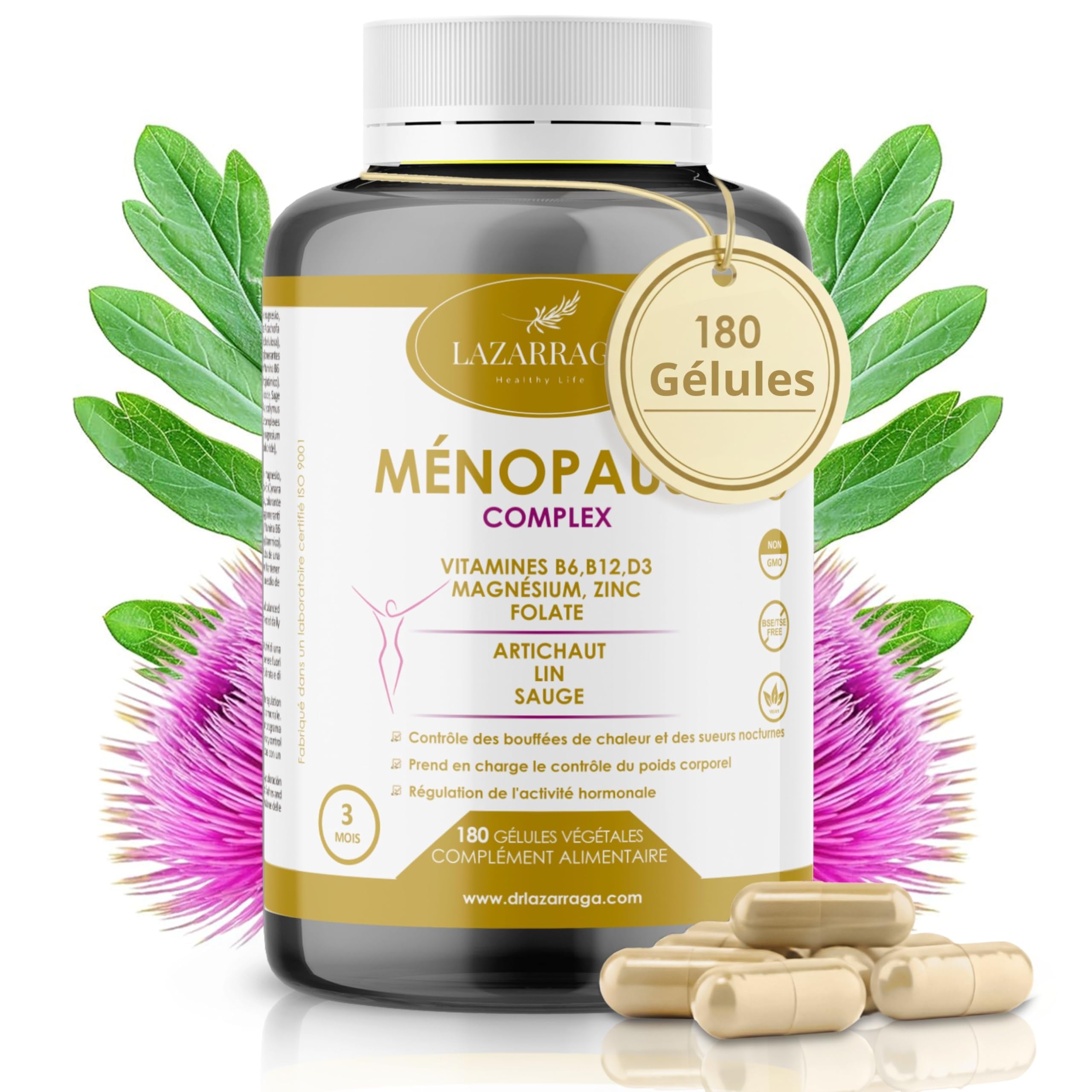 Formule multivitaminée avec sauge, artichaut, graines de lin — 180 gélules végét
