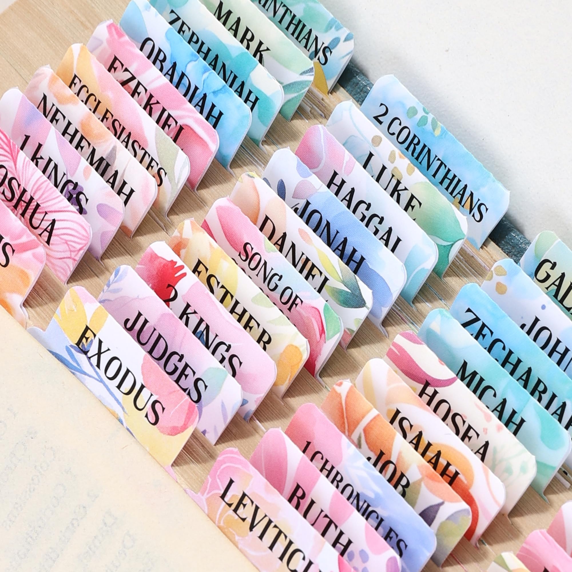 Bible Tabs for Women 66 Large Print Laminated Bibles Chapters Index Tabs and 39 Blank Dividers Sticky Labels