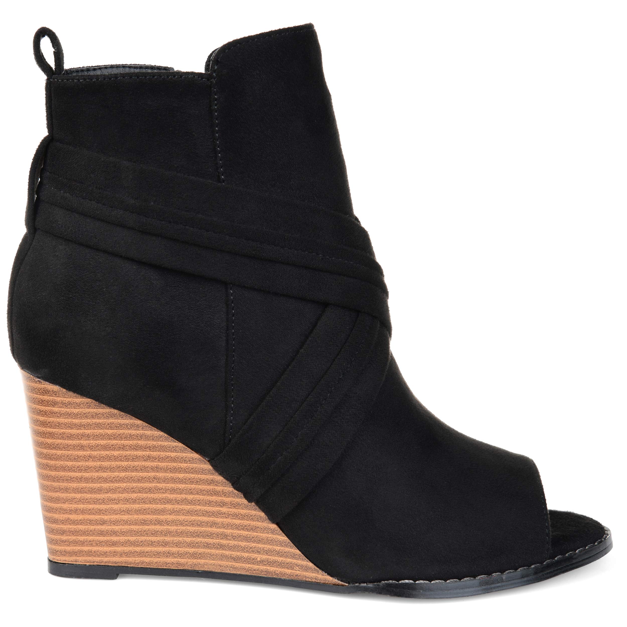 Brinley CoWomens Open-toe Criss-cross Wedge Bootie