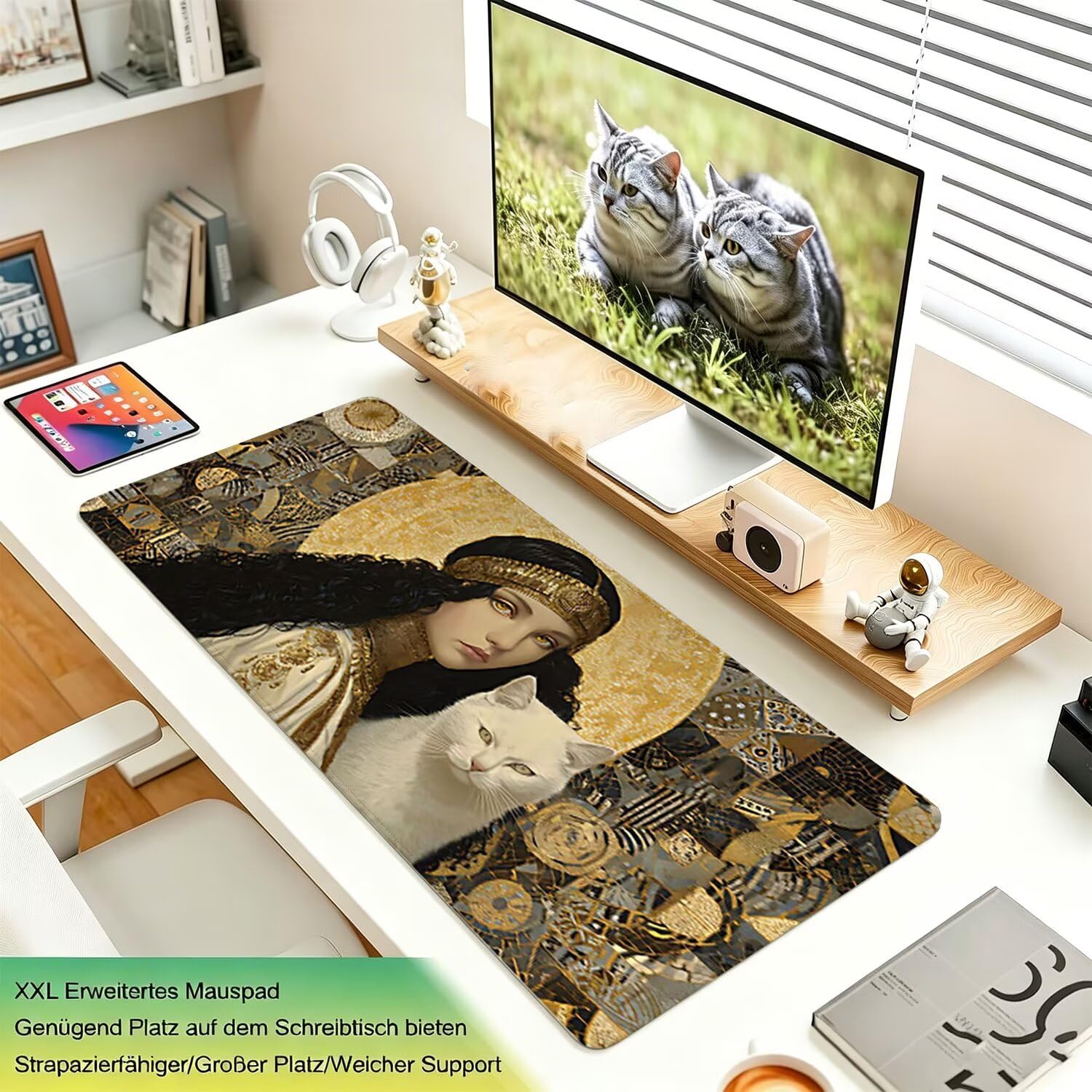 Tappetino Mouse Gaming XXL, Mousepad 1200x600x4mm Retro Bellezza 0x0-165 | Tappetino Scrivania con Base in Gomma Antiscivolo Bordi Cuciti per Computer, PC, Migliora la Precisione e la Velocità