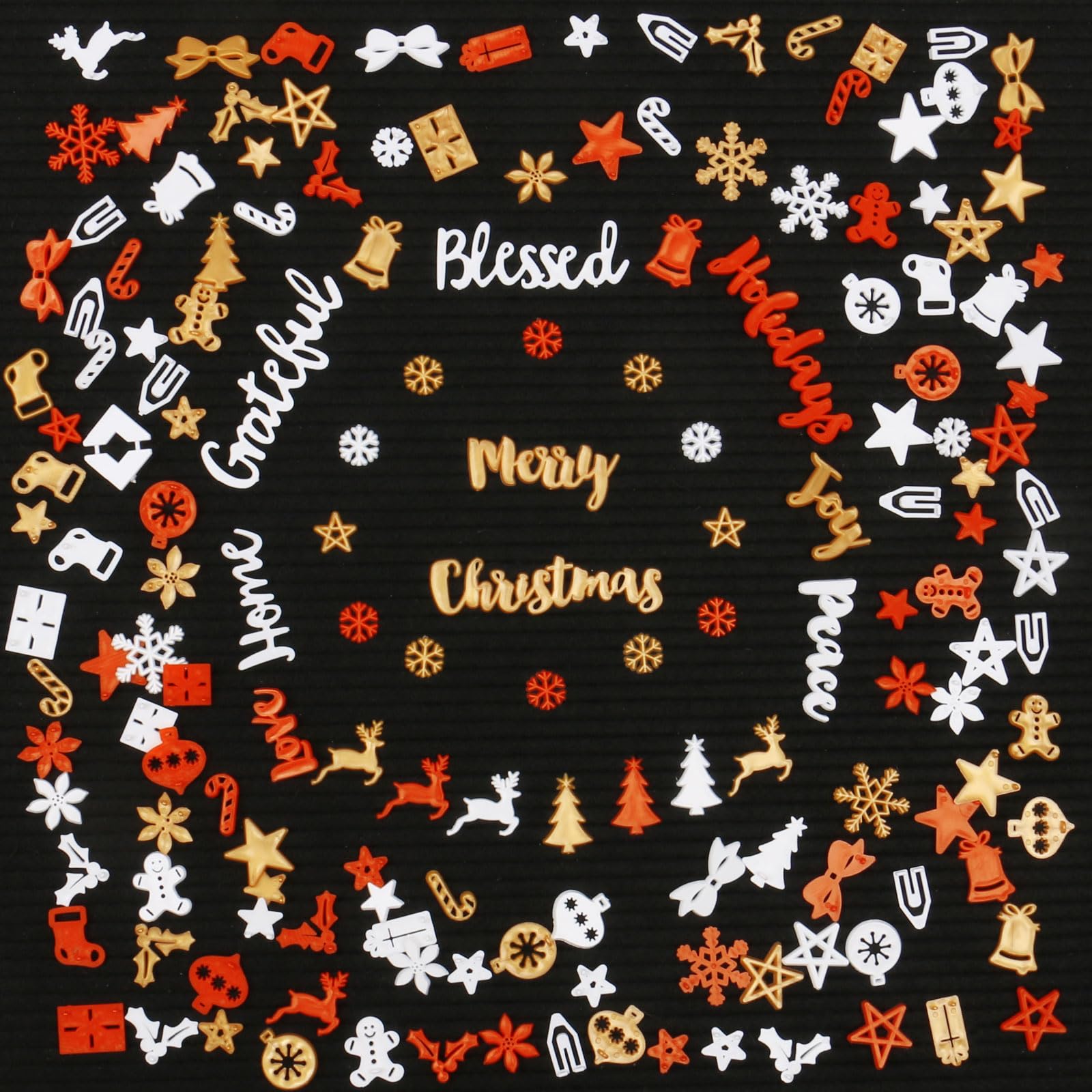 Christmas Letters for Letter Board Letters Only, 1 Inch Plastic Letters for Felt Letter Board Sign (188 Characters), Red Pre-cut Letterboard Letters for Changeable Message Board Replacement Accessories