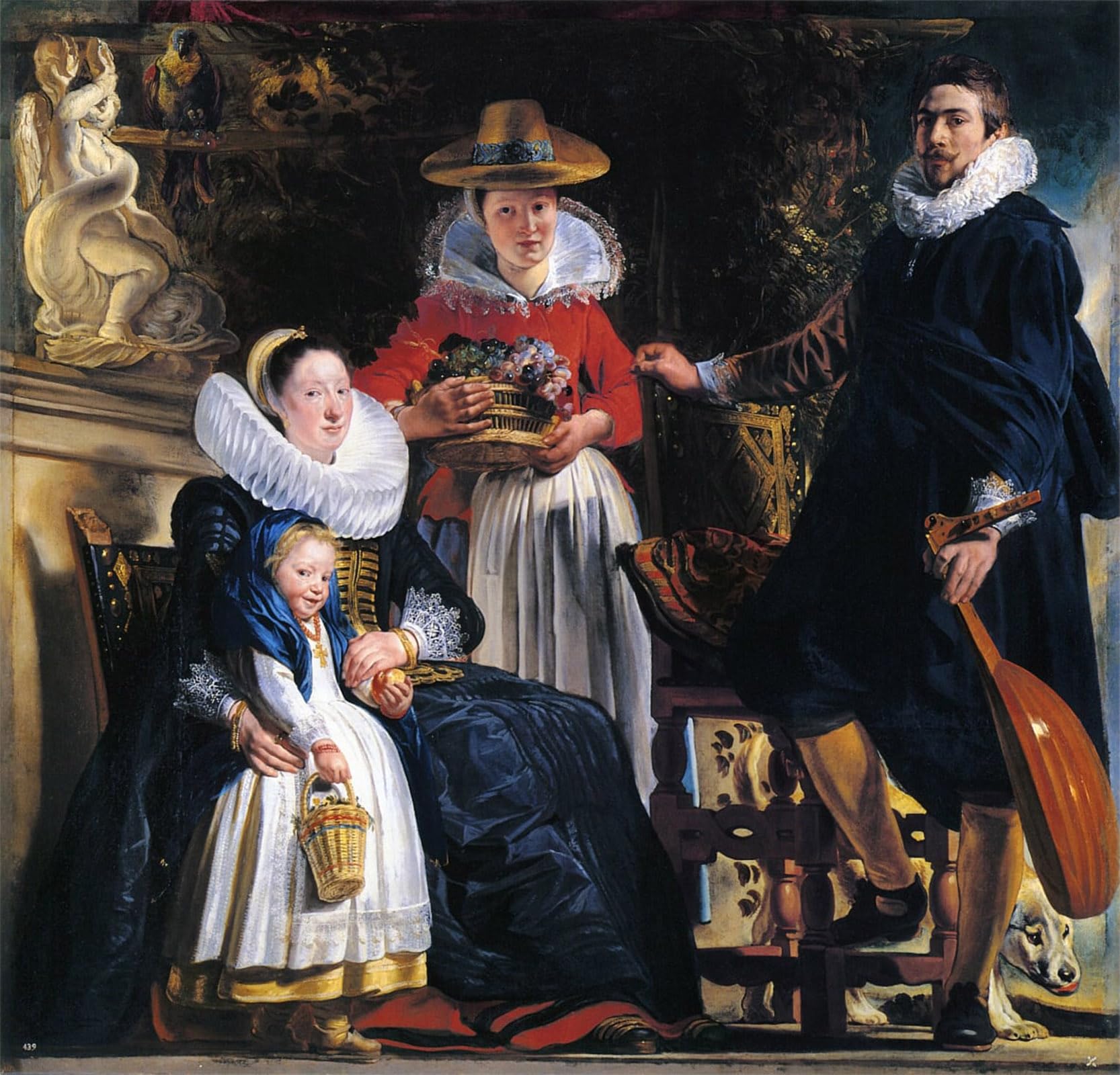 POSTERIIk Famous Modern Artwork Art Mural the Family of the Artist by Jacob Jordaens Oil Paintings Pictures for Home Decor 60x90cm