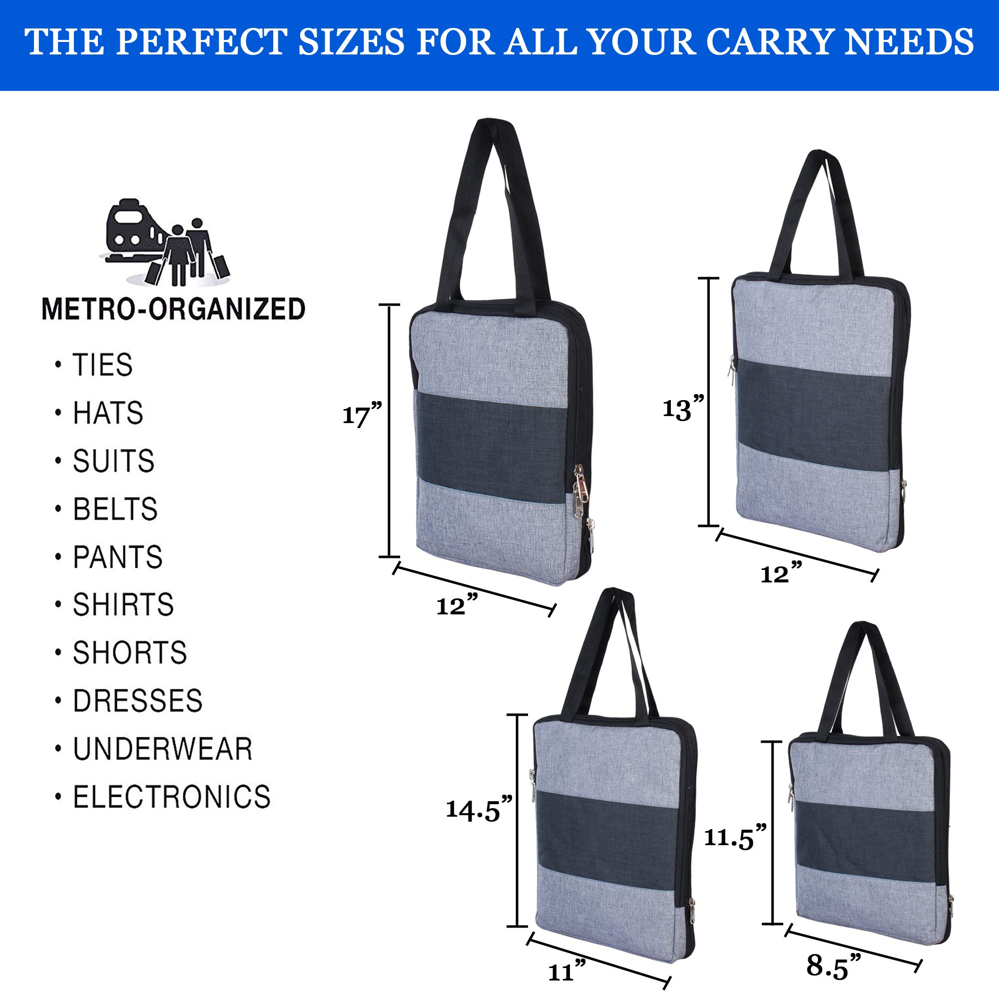 SHIBUI Compression Polyester Packing Cubes Travel Organizer for men and women ; Expandable - Set of 5 (Grey) 1