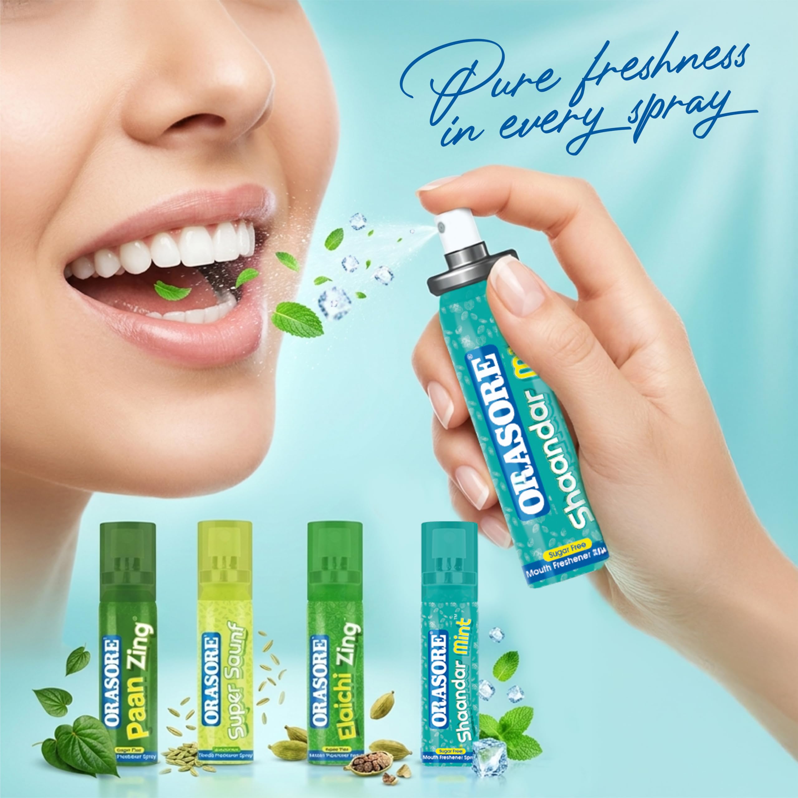Orasore Elaichi Zing Mouth Freshener Spray | Alcohol-Free, Sugar-Free, 200+ Sprays | Instant Fresh Breath | Pocket Friendly Mouth Spray with Natural Ingredients (Pack of 6) 4