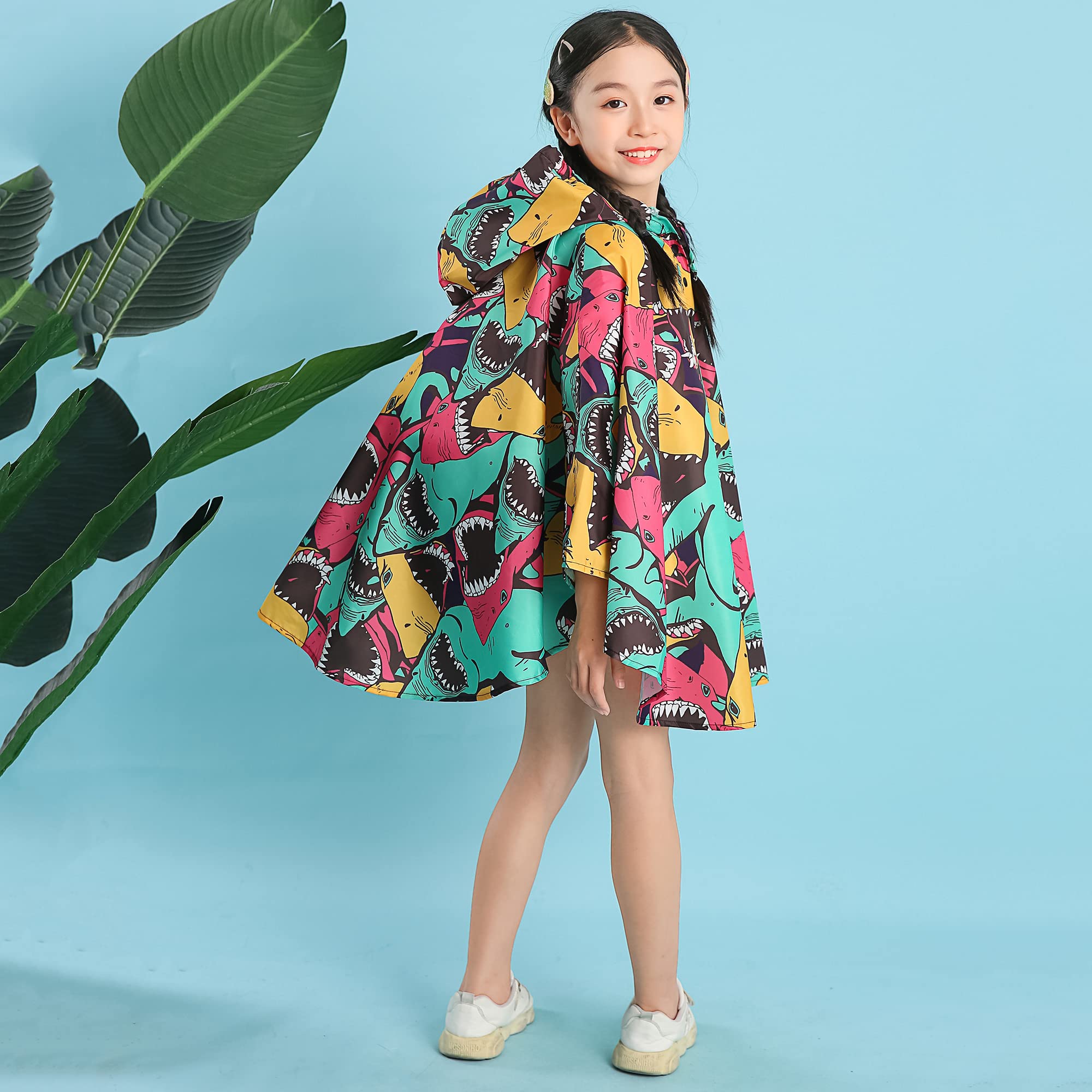Bambini Impermeabile Giacca da Pioggia Poncho da Pioggia Bambina Incappucciato Riutilizzabile Cappotto di Pioggia Bello come Materiale e ha la Sua Sacca 1-12 anni