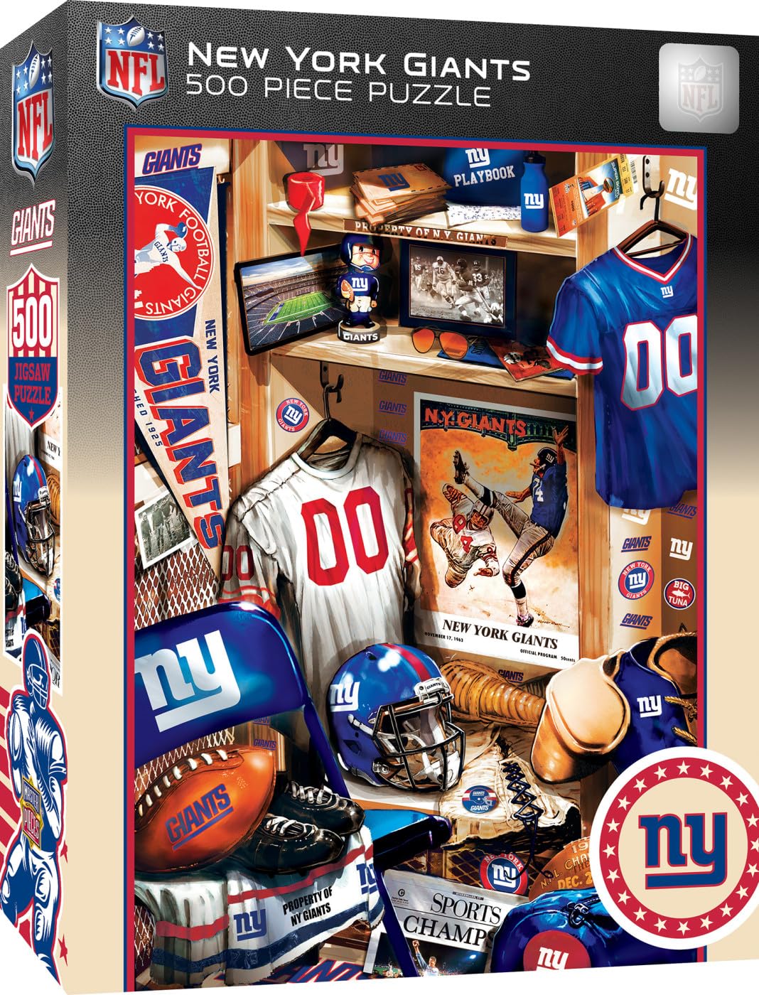 MasterPieces Game Day 500 Piece Jigsaw Puzzle for Adults - NFL New York Giants Locker Room - 15