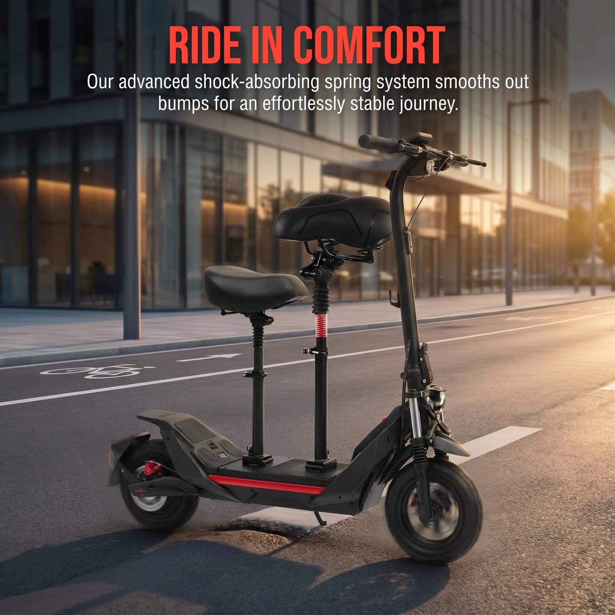 Generico Sedile Regolabile per Monopattino Elettrico con ammortizzatori, Ricambio per Segway Ninebot ZT3Pro - Esperienza di Guida Comoda e Resistente.