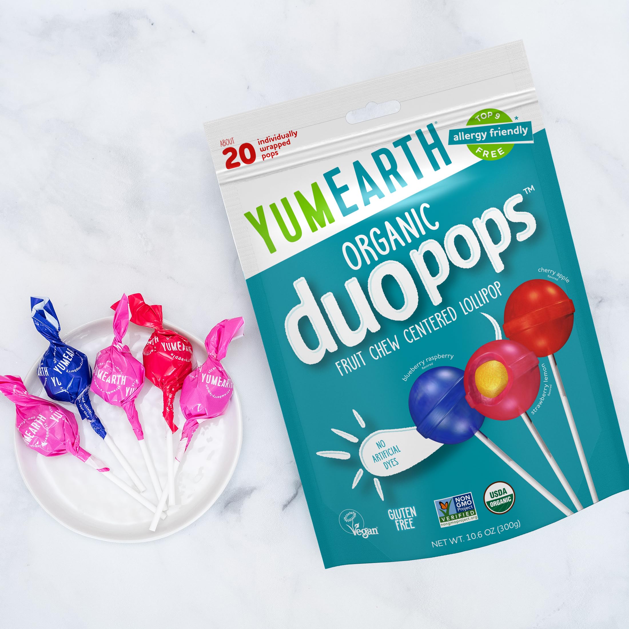 Amazon.com : YumEarth Organic Duo Pops, Lollipops with Fruit Chew