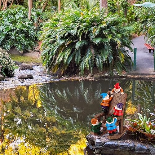 Miniatura 4 de ZJ Whoest Estatua de gnomos de jardín, divertida estatua de jardín de gnomo, arte de jardín al aire libre para decoración de jardín, estatua al aire