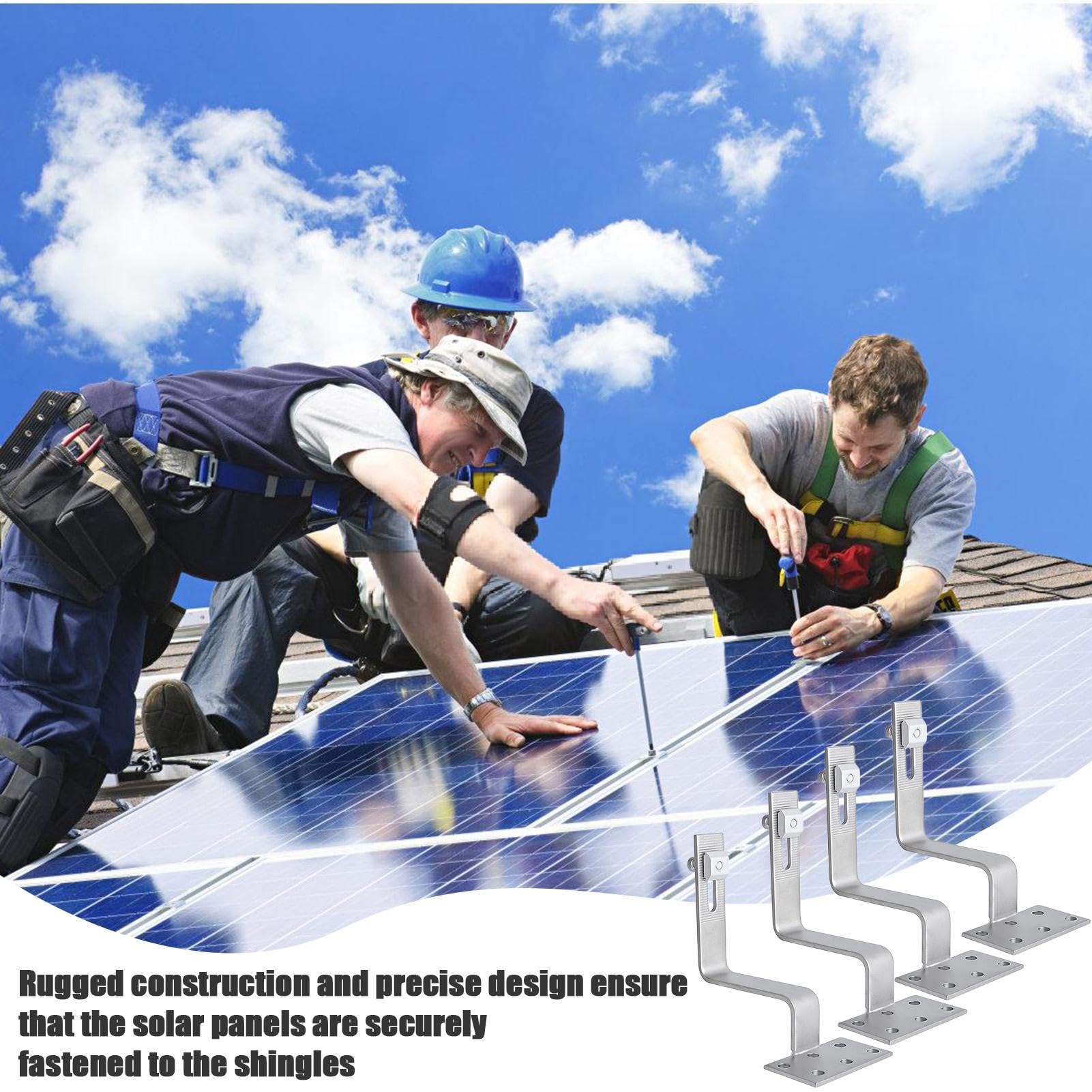 Crochet de techo para paneles solares | Soporte de montaje de azulejos | fotovoltaicos, estructura estable y ligera | Accesorios para la instalación de paneles solares, gancho de techo robusto