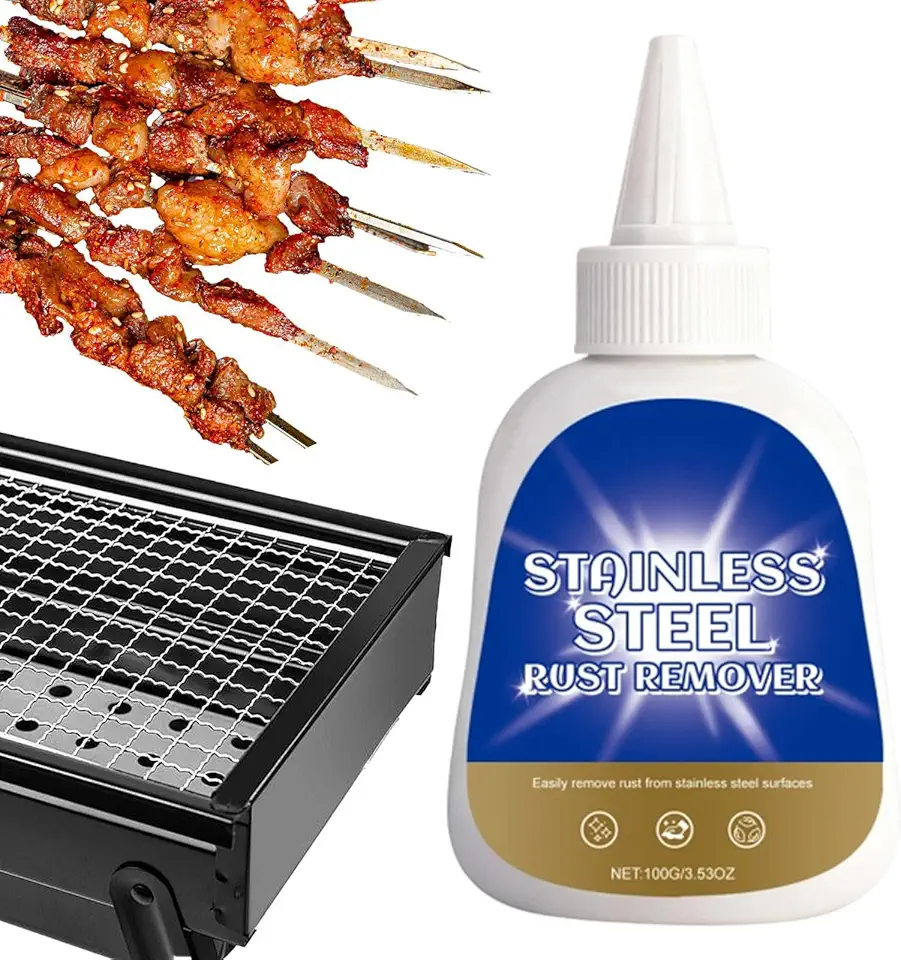 Removedor de ferrugem de aço inoxidável, de manchas de 100 g | Removedor de ferro, para utensílios de cozinha, pias, torneiras, peças automotivas, ferramentas de jardim, itens de oficina