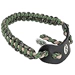 SUNYA Archery Bow Wrist Sling, 550 Paracord Strap Comfortable on Hand.100% Full Grain Leather Yoke, Multiple Camo Colors.Fit Compound Bow Stabilizer & Recurve. (Halo 48)