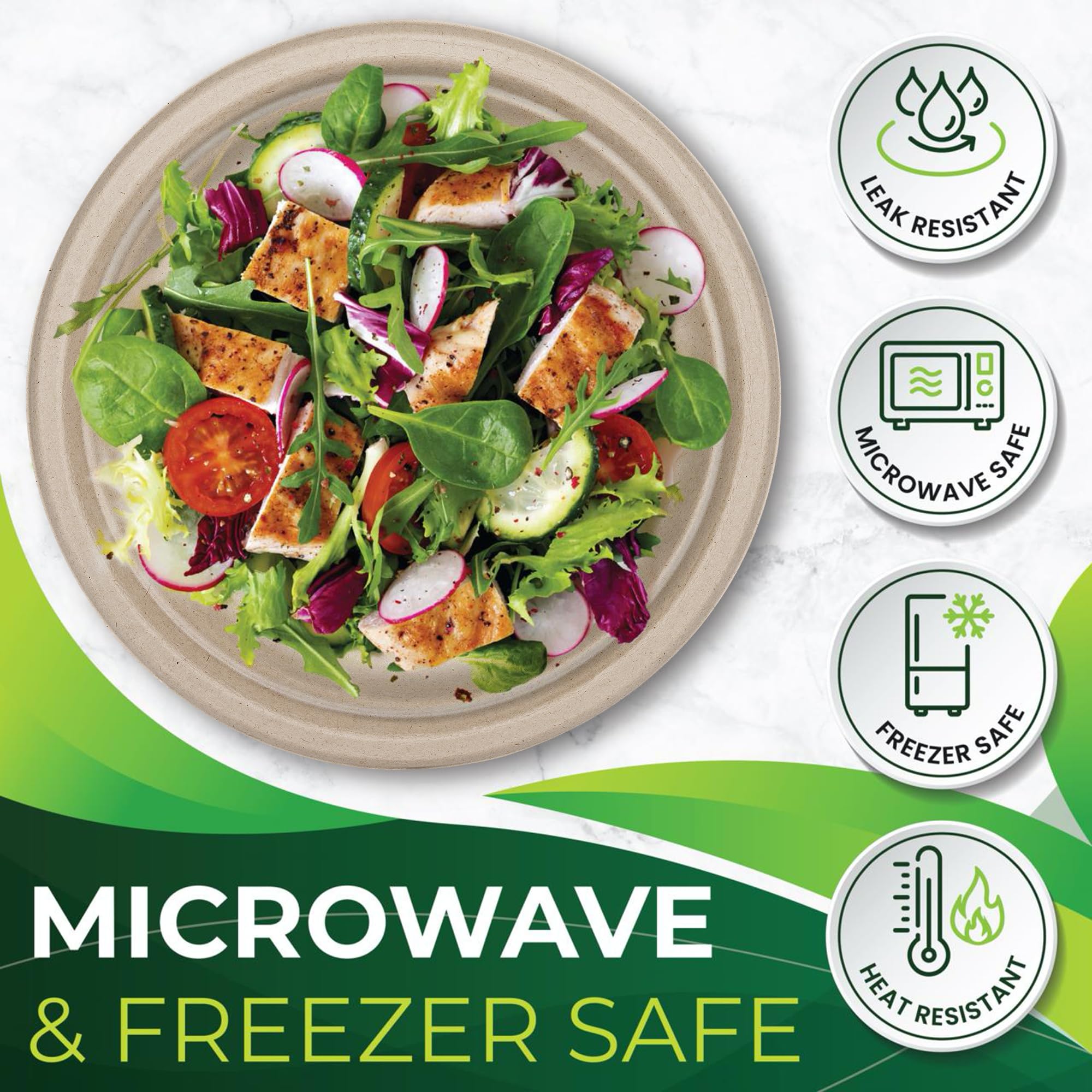 Compostable Plates - 150 Sugarcane Plates -6