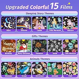 GIFTS PACKAGEUnicorn Gifts for Girls NightLight 15 Films+10 Music Soothing Sounds Machine Baby Night Light Projector, LED Star Lights for Ceiling Decor, Kawaii Unicorns Noise Machine for Girls Gifts
