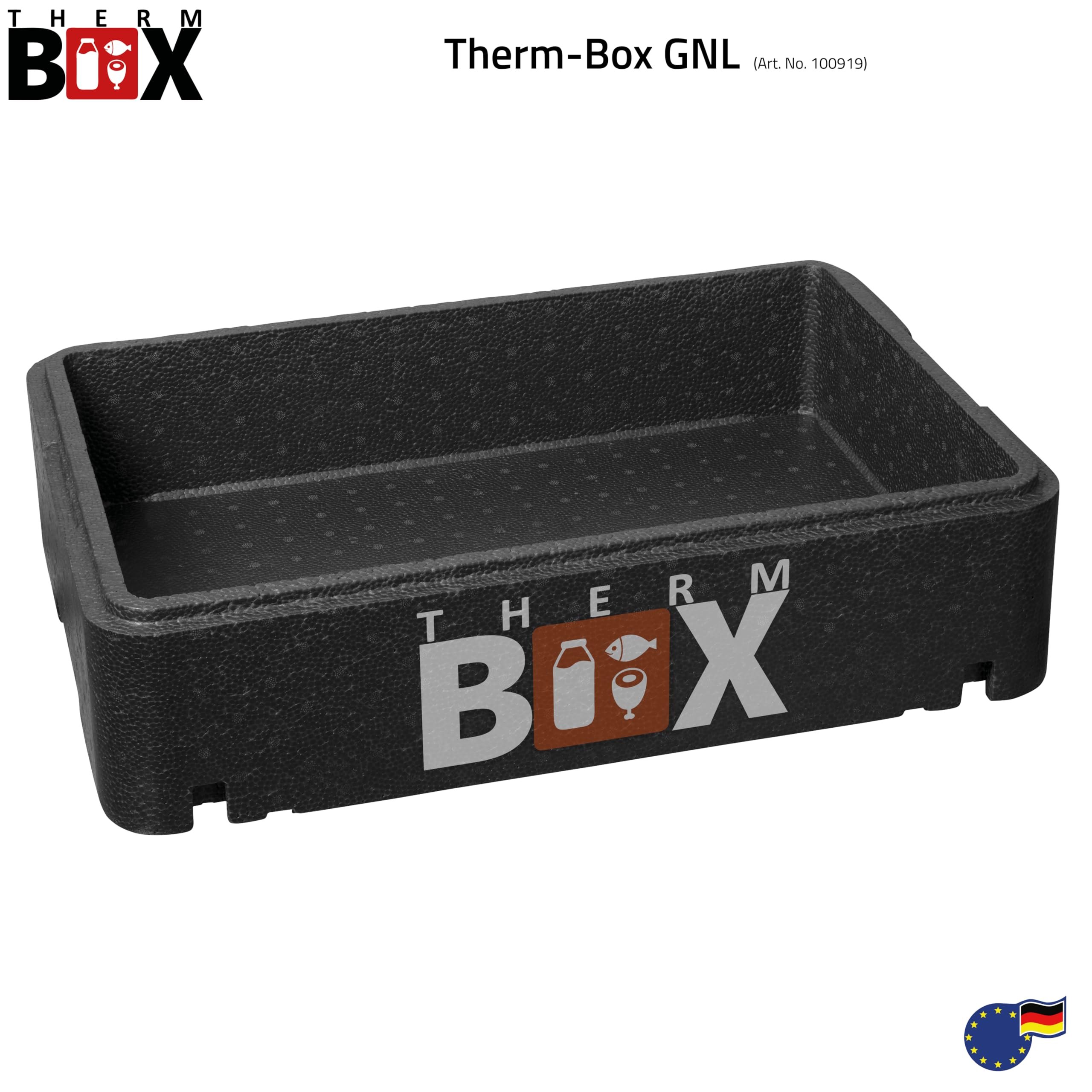 Therm Box Boîte en polystyrène expansé GNL - Intérieur : 54x34x11 cm, 21,5 litres Boîte Isotherme Thermobox Boîte de Maintien au Chaud Glacière Conteneur Thermique Réutilisable
