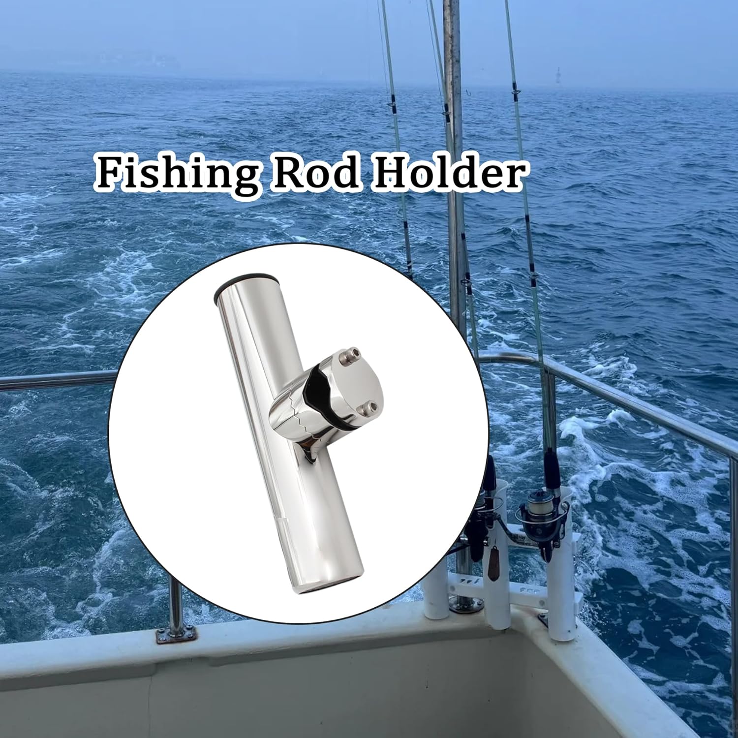Boat Fishing Rod Holder, 316 Stainless Steel Rail Mount Fishing Pole Rod Holder for Boat