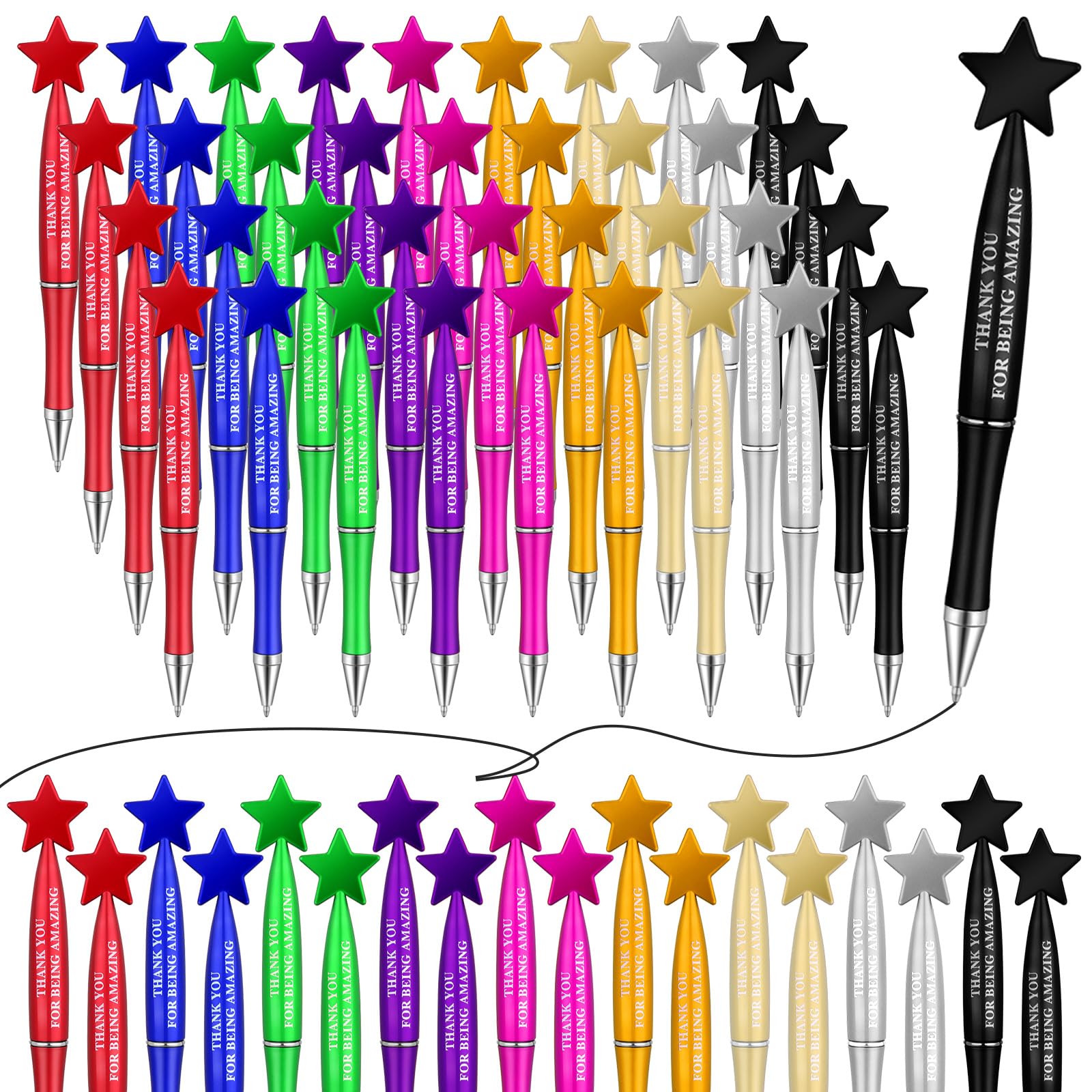 Yeaqee 36 Pcs Valentines Employee Appreciation Gifts Bulk Thank You Ballpoint Pens Teacher Appreciation Pens Valentines Thank You Gifts for Team Coworker Nurse Staff Office Supplies(Multicolor)