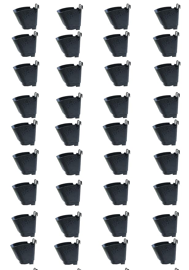 NOVICZ Plastic Vertical Garden/Wall Hanging Pots for Plants (Black) 36