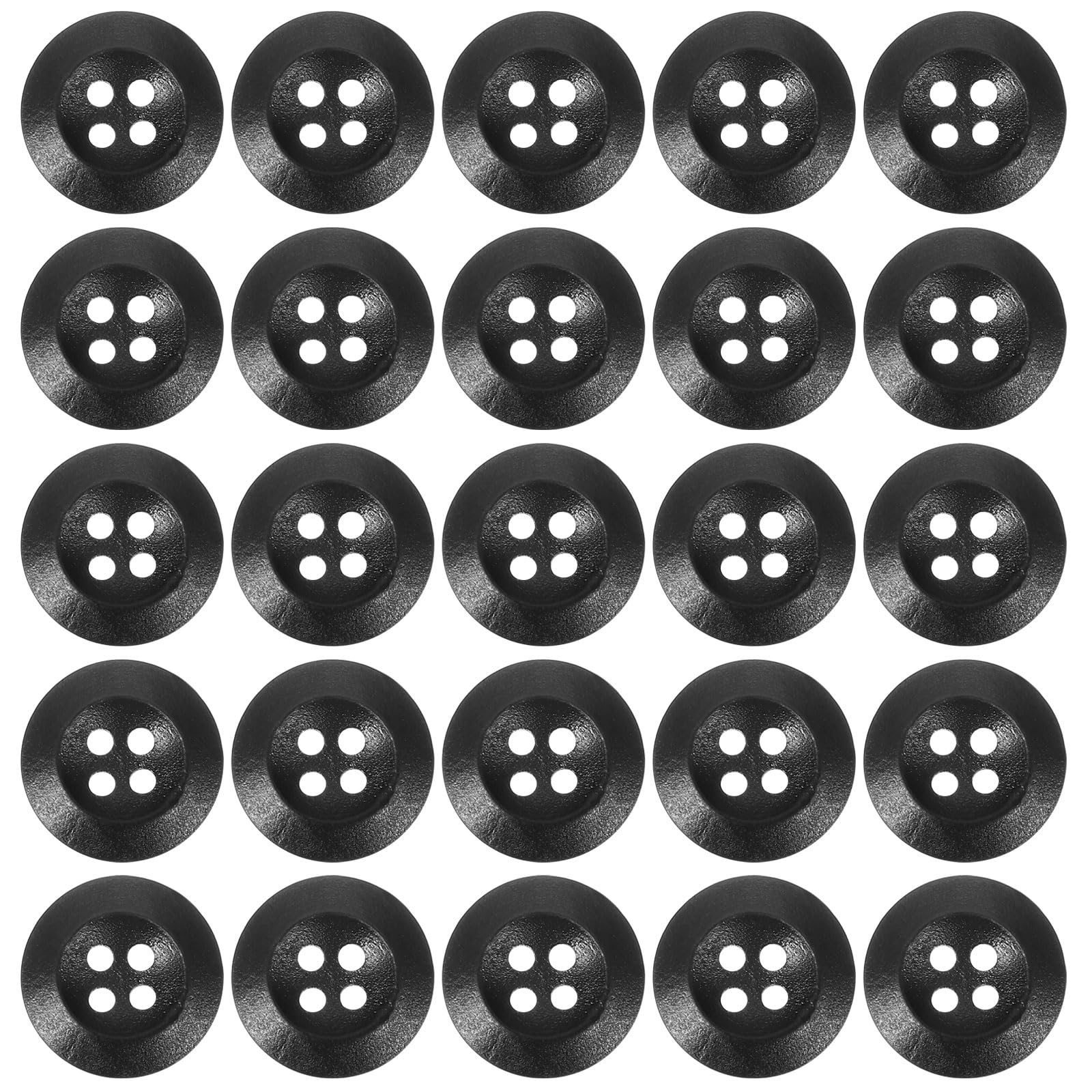 PATIKIL Wooden Buttons 5/7 Inch (18mm), 50 Pcs Wood Sewing Button 4 Holes Round Handmade Ornament Buttons for Crafts Sewing Clothing Accessories Decoration, Black