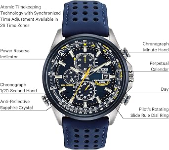 Citizen Men's Eco-Drive Sport Luxury World Chronograph Atomic Time Keeping Watch