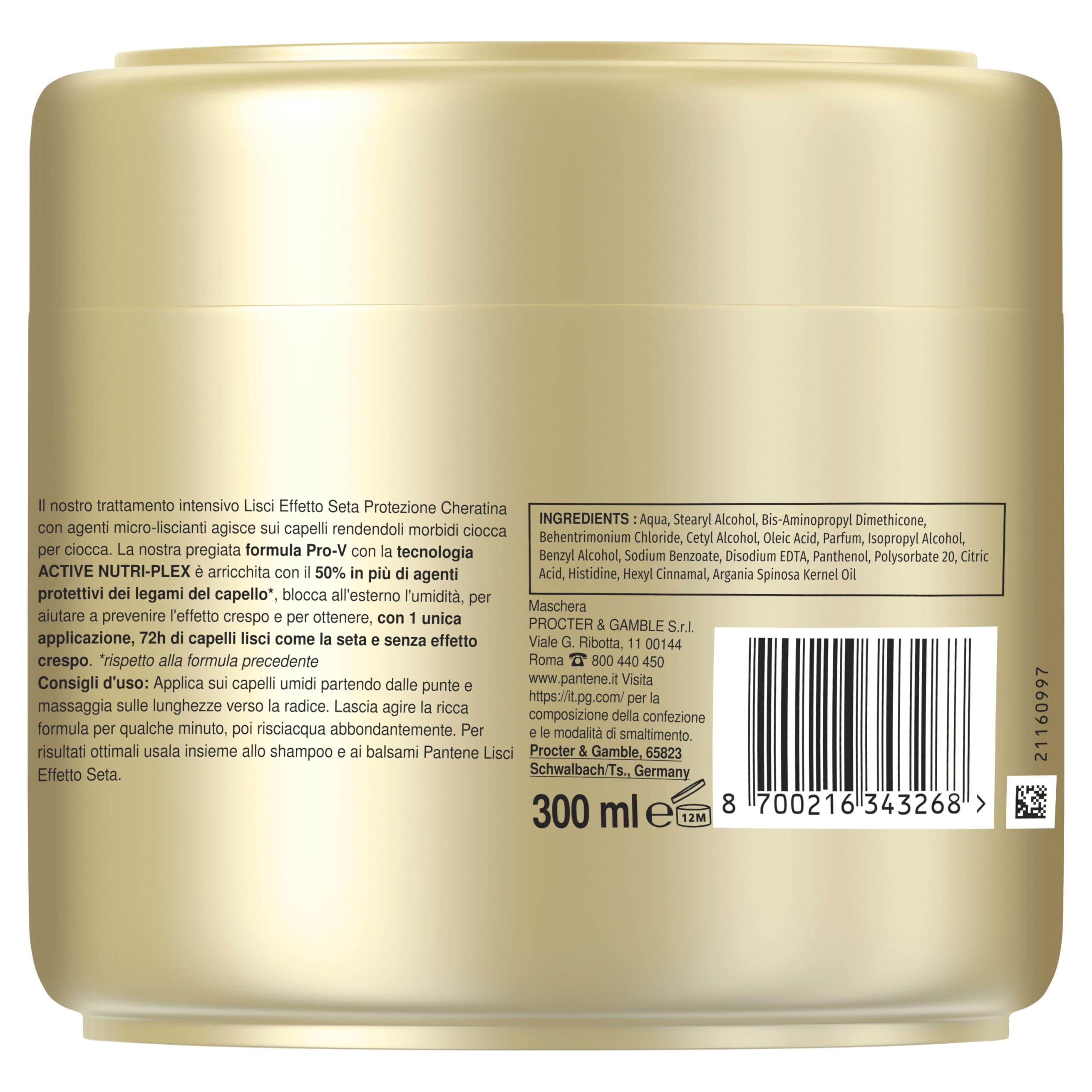 Pantene Shampoo Miracles Lisci Effetto Seta Per Capelli Crespi, 250ml+ Balsamo 200ml+ Maschera 300ml