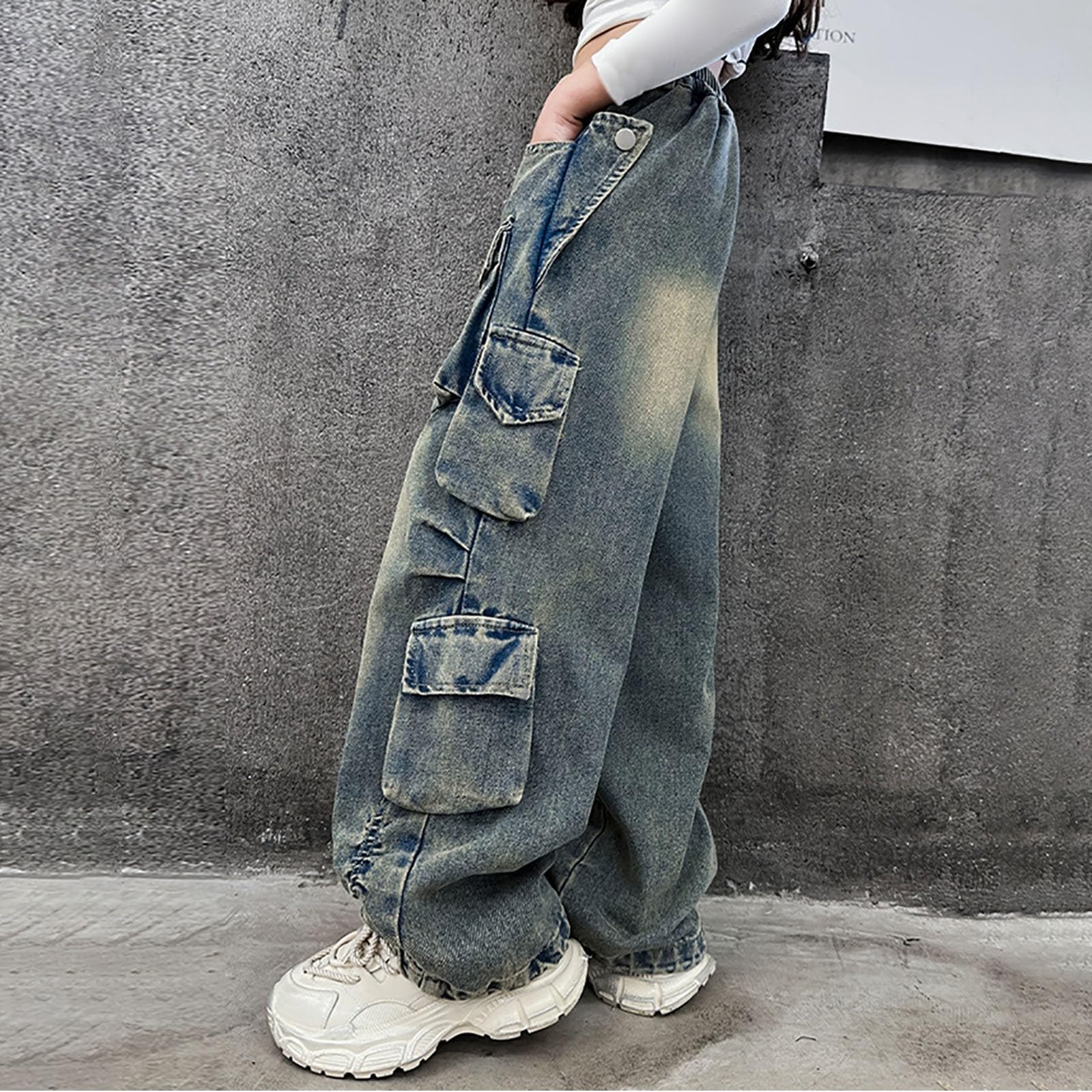 Genérico Pantalones niña Joggers algodón orgánico Suave ecológico Transpirable para Diario Juego Colegio cómodo elástico tierno Moda Infantil A47