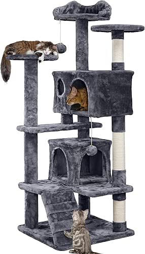 Yaheetech 54in Cat Tree, Multi-Level Cat Tower with Spacious Kitten-ear