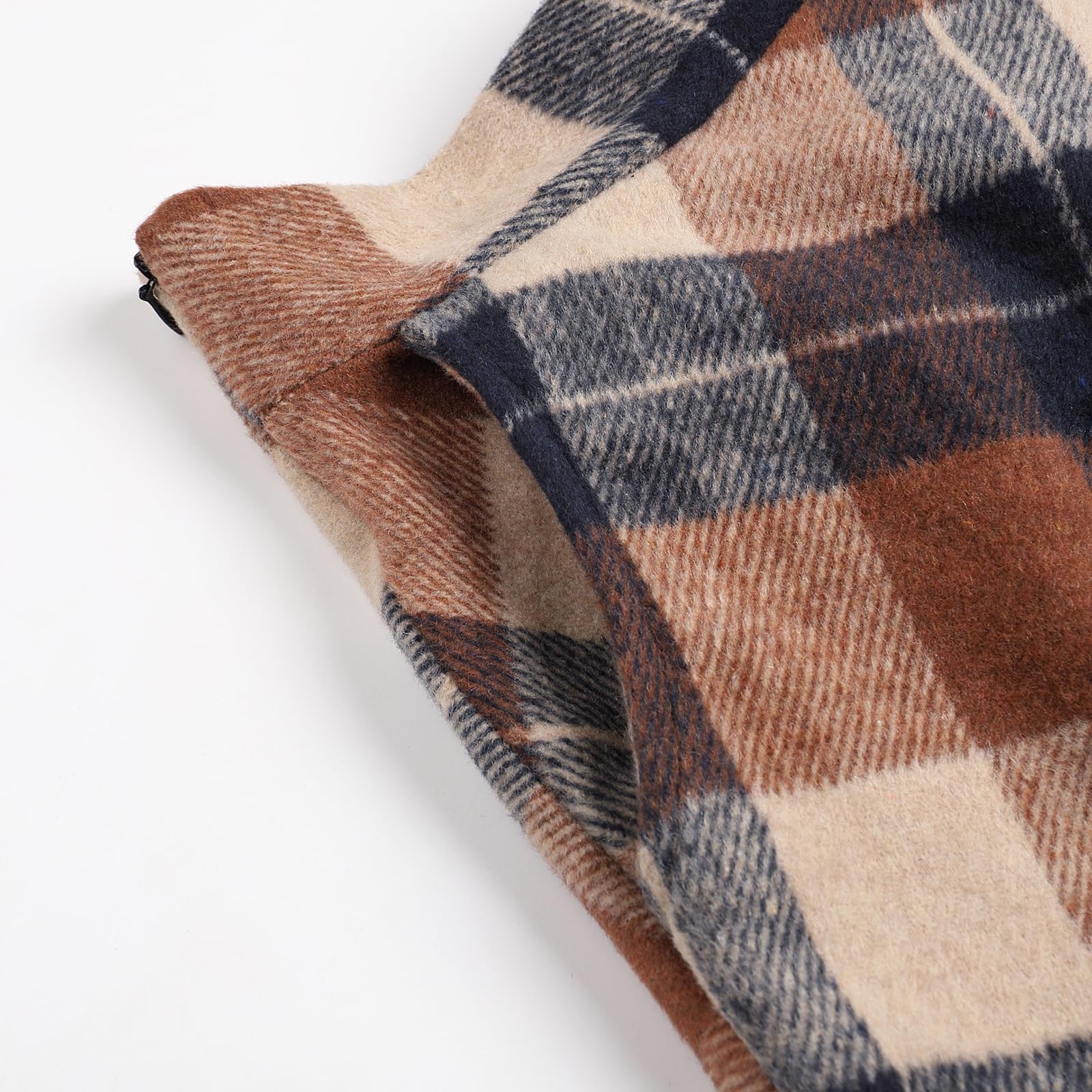 Falda de lana a cuadros vintage de cintura alta para mujer, falda larga elegante para otoño e invierno