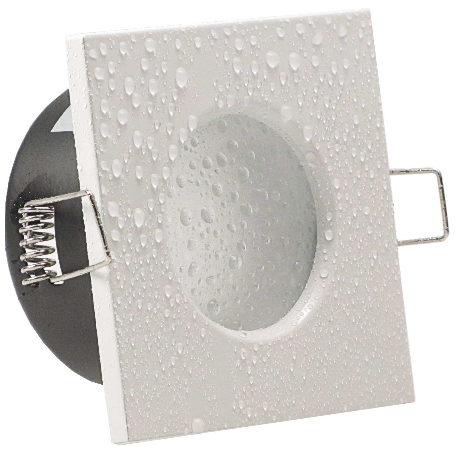 trendlights24 AQB Decken Einbaustrahler eckig flach IP65 230V 5W 5er Set | Decken Einbauleuchten, Weiß, ultra flach, 50 mm Einbautiefe, LED Spots, Neutralweiß, 4000k, austauschbar Bad, außen