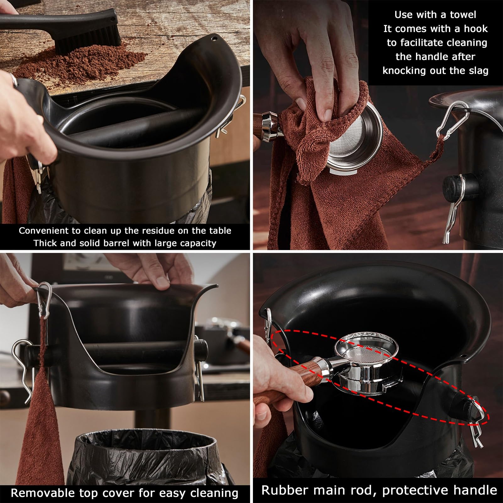 Knock Box Espresso Ze Zdejmowaną Pokrywką,komercyjny Pojemnik Na Śmieci Do Zbierania Zmielonej Kawy, Pojemnik Na Zmieloną Kawę Z Workami Na Śmieci, Do Domowego | Color 1
