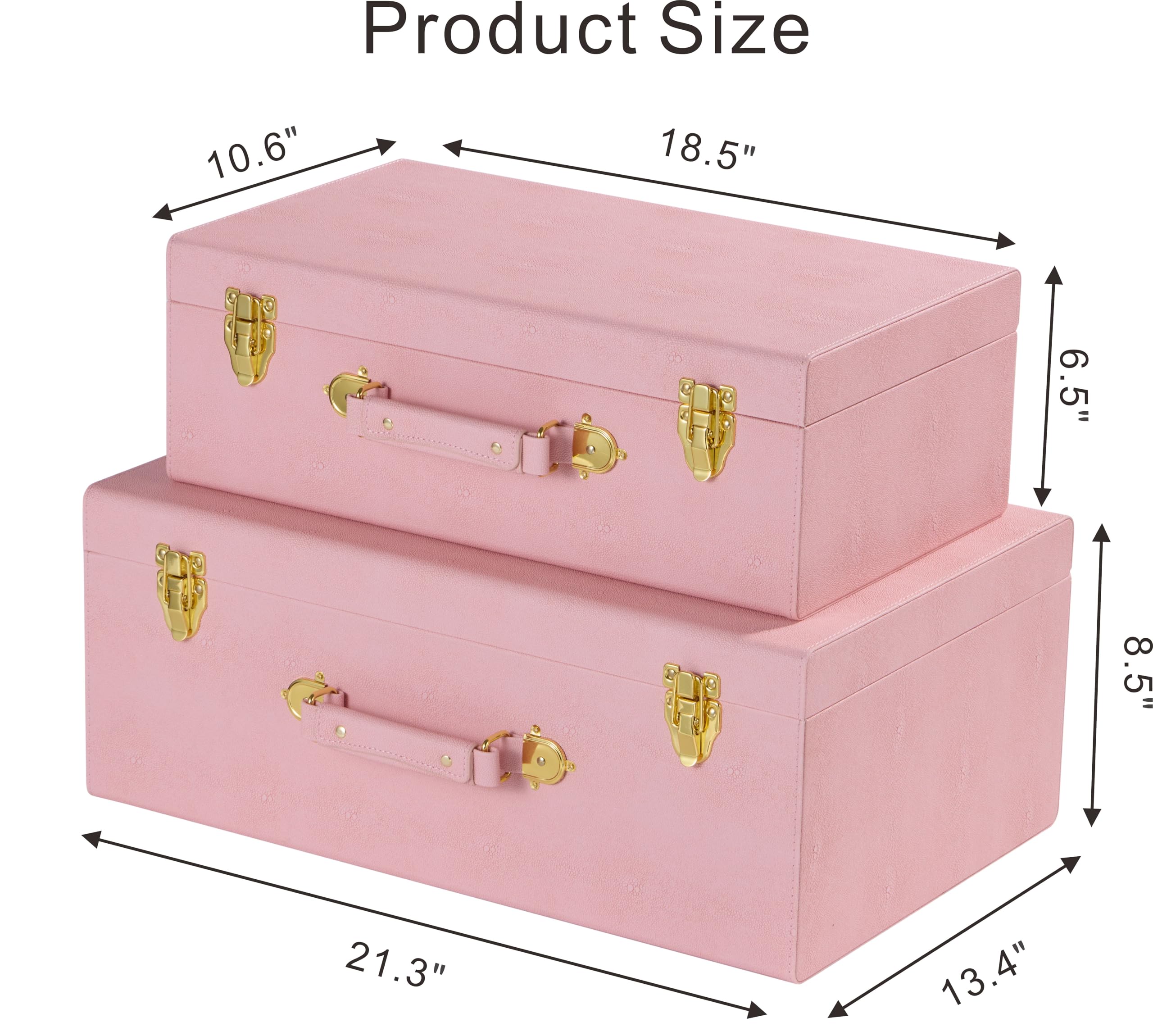 Amazon.com: Sagala Decorative Trunk, Set of 2 Pink Shagreen