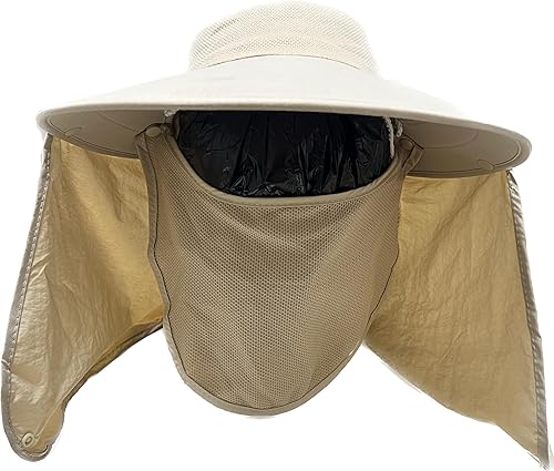 Miniatura 3 de Mrlahat Visera ancha para pesca al aire libre, gorra de pesca con solapa larga para orejas y cuello, unisex