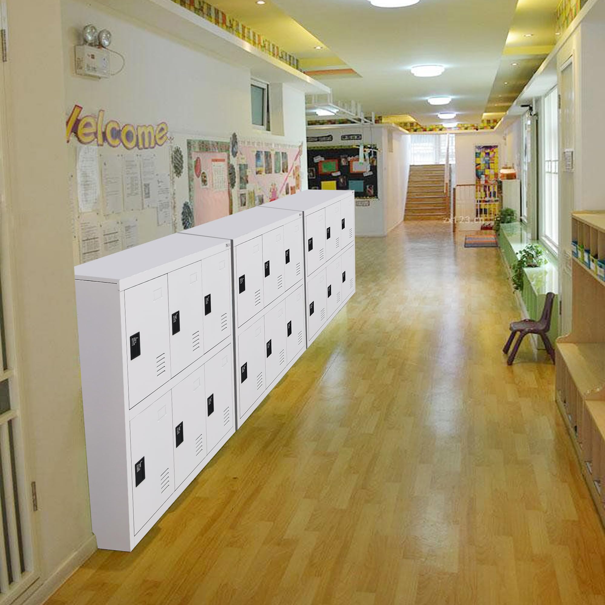 MECOLOR Kleiner Schrank mit 4,6 und 9 Türen für Mitarbeiter oder Büropersonal aus Metall für Zuhause, Supermärkte, Fitnessstudios, Einkaufszentren für Dokumente, Stoffe, Taschen
