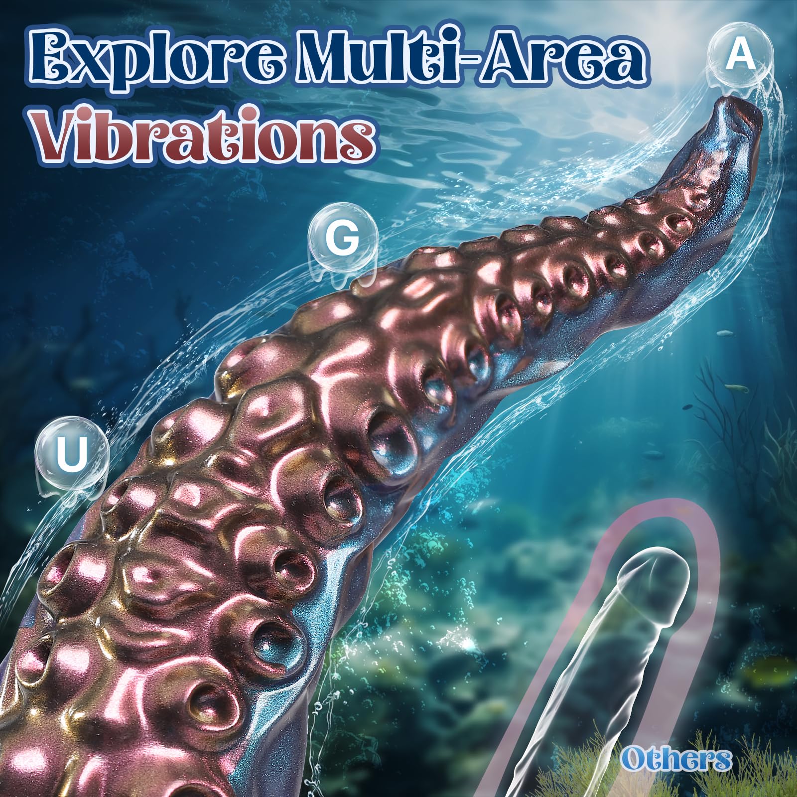 Vibrator Tentacle Dildo Sex Toy - COKARAGE 14.6'' Monster Anal Dildo Fantasy Dildos App & Remote Control Multi-Vibrations, Suction Cup U & G-spot Dildo Vibrators, Long Dildos Adult Sex Toys & Games: BluePurple-14.6''Vibrator
