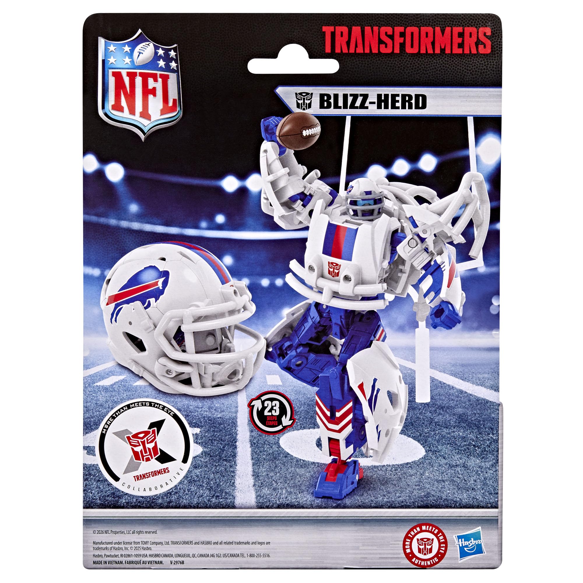 Transformers NFL Buffalo Bills Blizz-Herd, 5.5-Inch Robot Action Figure Changes to Helmet, Collectible Football Toys, 8+ : Sports & Outdoors