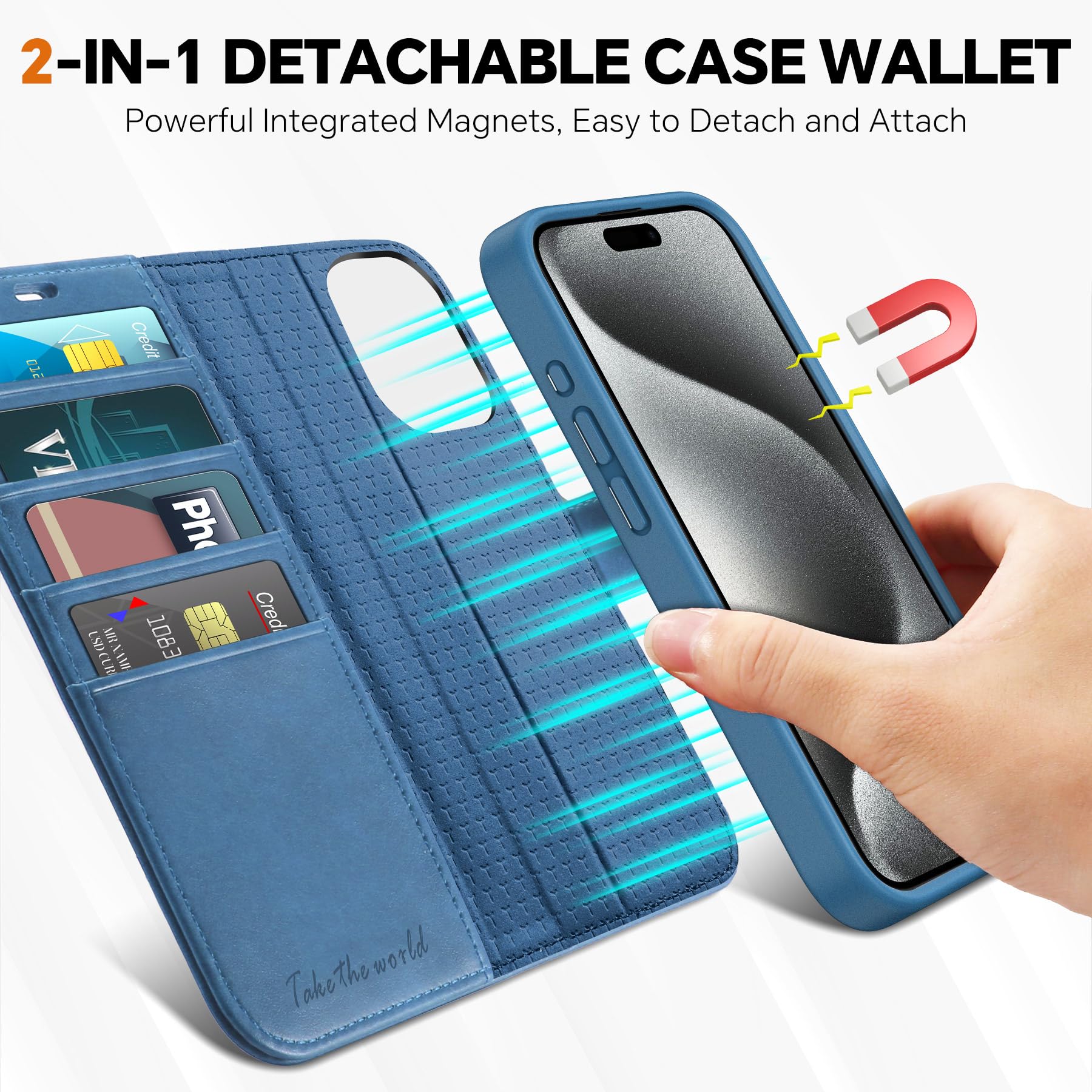 Coque Portefeuille TUCCH Pour IPhone Air 6.5 Pouces 2025 - RFID, 9 Emplacements Cartes, Bandoulière, Détachable, Charge Sans Fil - 13