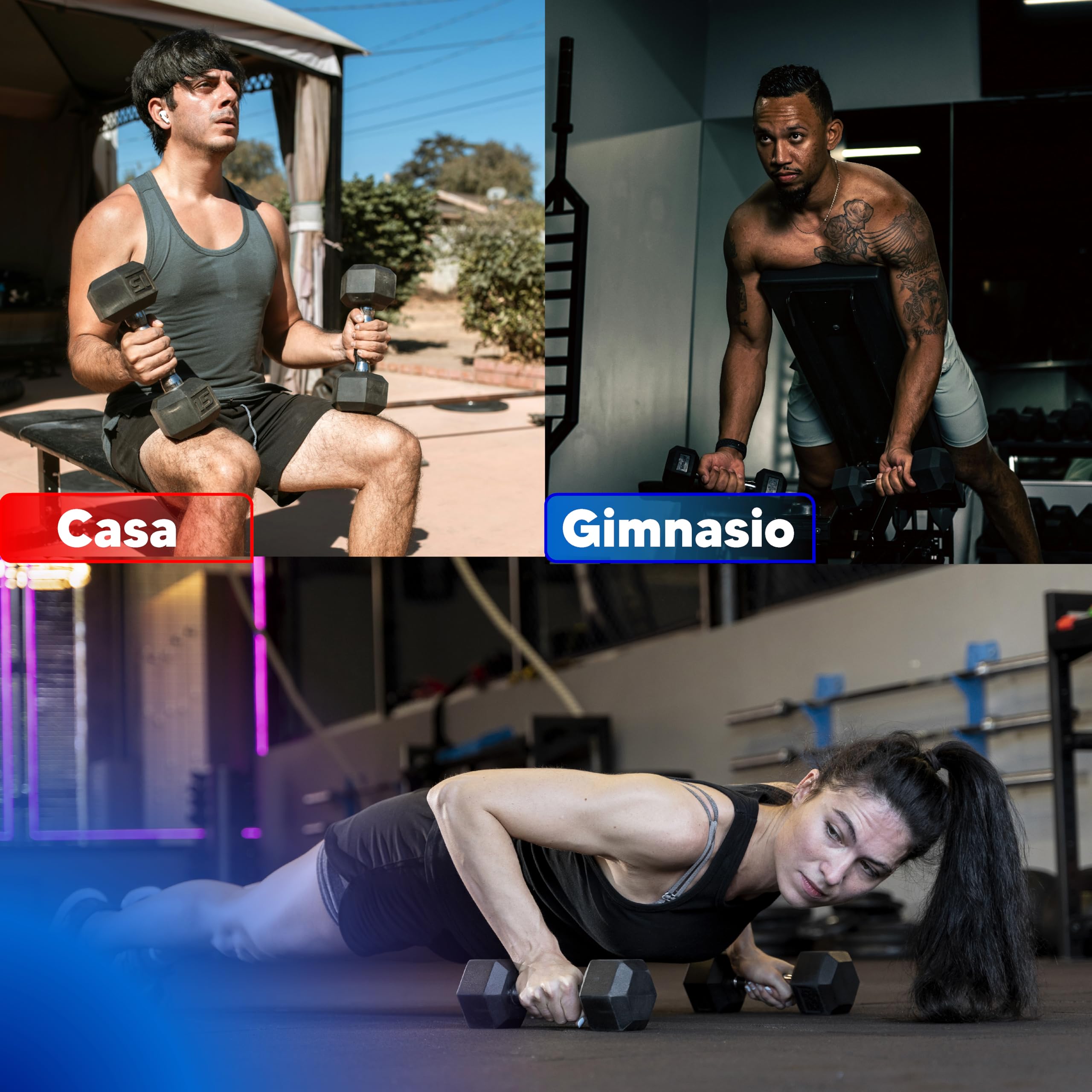 Mancuernas Hexagonales por Pares de 1kg hasta 50kg - Pesas y Mancuernas Antideslizantes - Mancuernas para Entrenamiento en Casa y Gimnasio. Set de 2 unidades del mismo peso