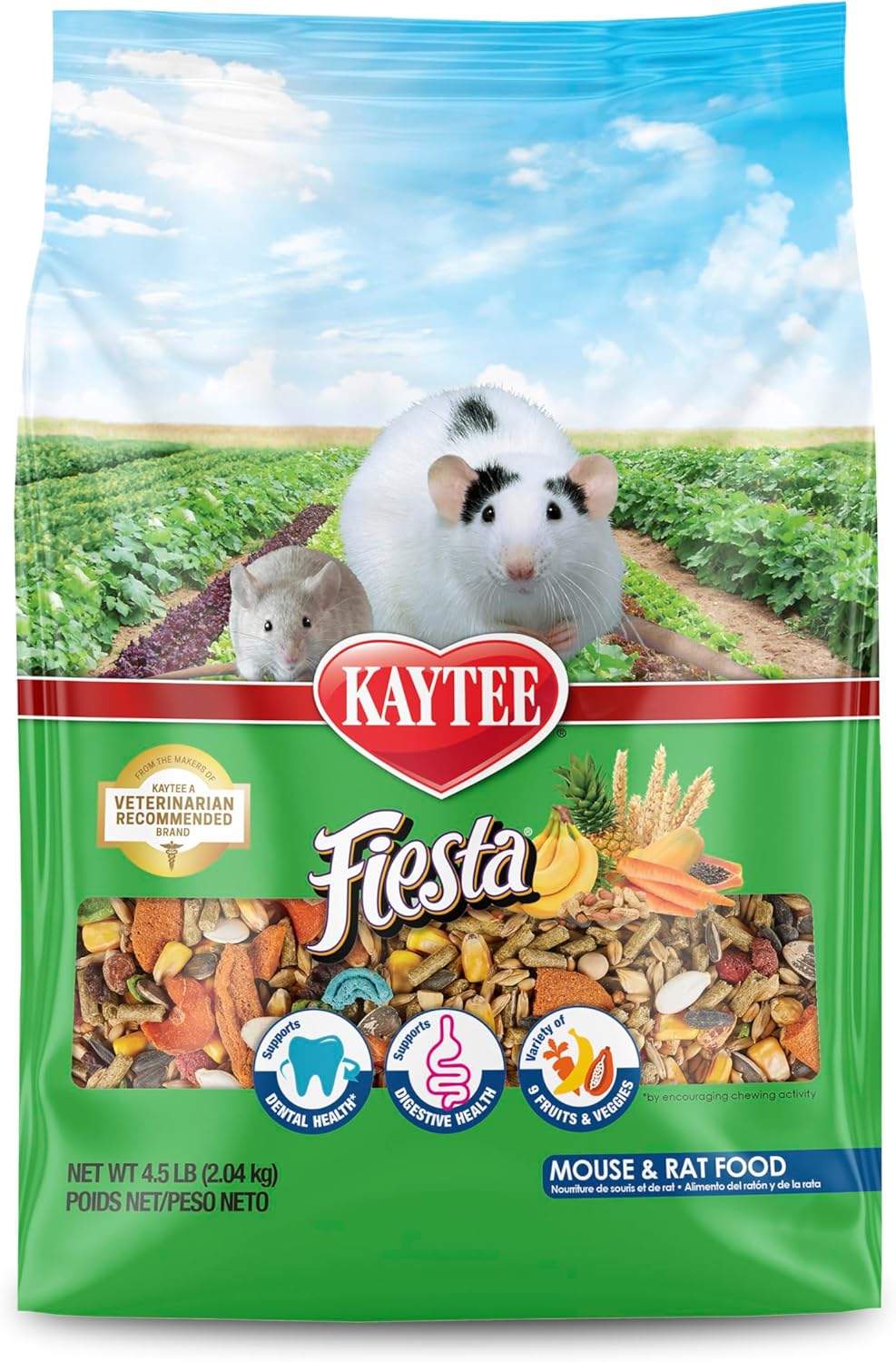 Kaytee Fiesta Mouse & Rat Food, Nutritious and Fun Blend, Supports Dental Health and Digestion, 4.5 pounds Kaytee Fiesta Mouse & Rat Food, Nutritious and Fun Blend, Supports Dental Health and Digestion, 4.5 pounds