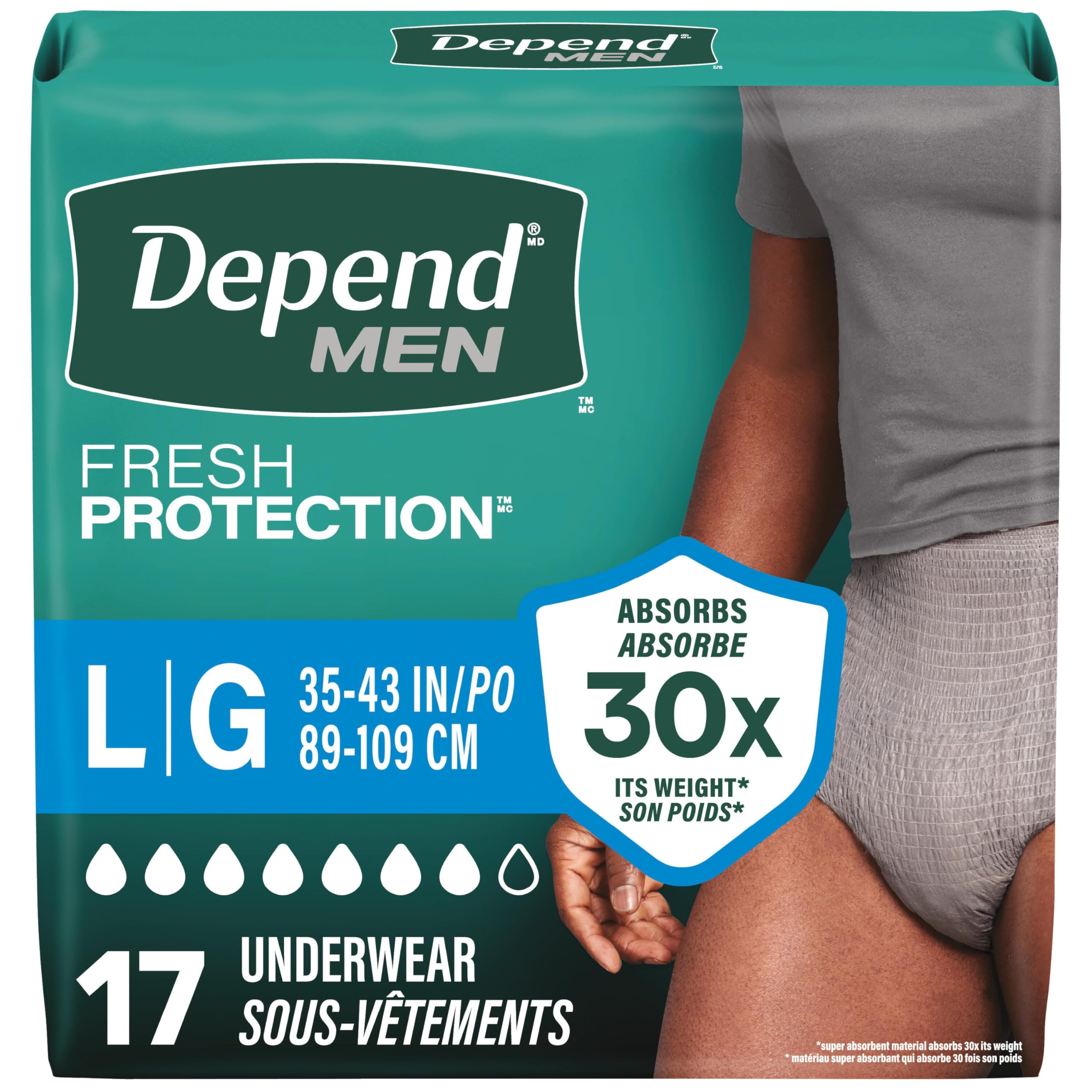 Depend FIT-FLEX Adult Incontinence Underwear for Men, Maximum
